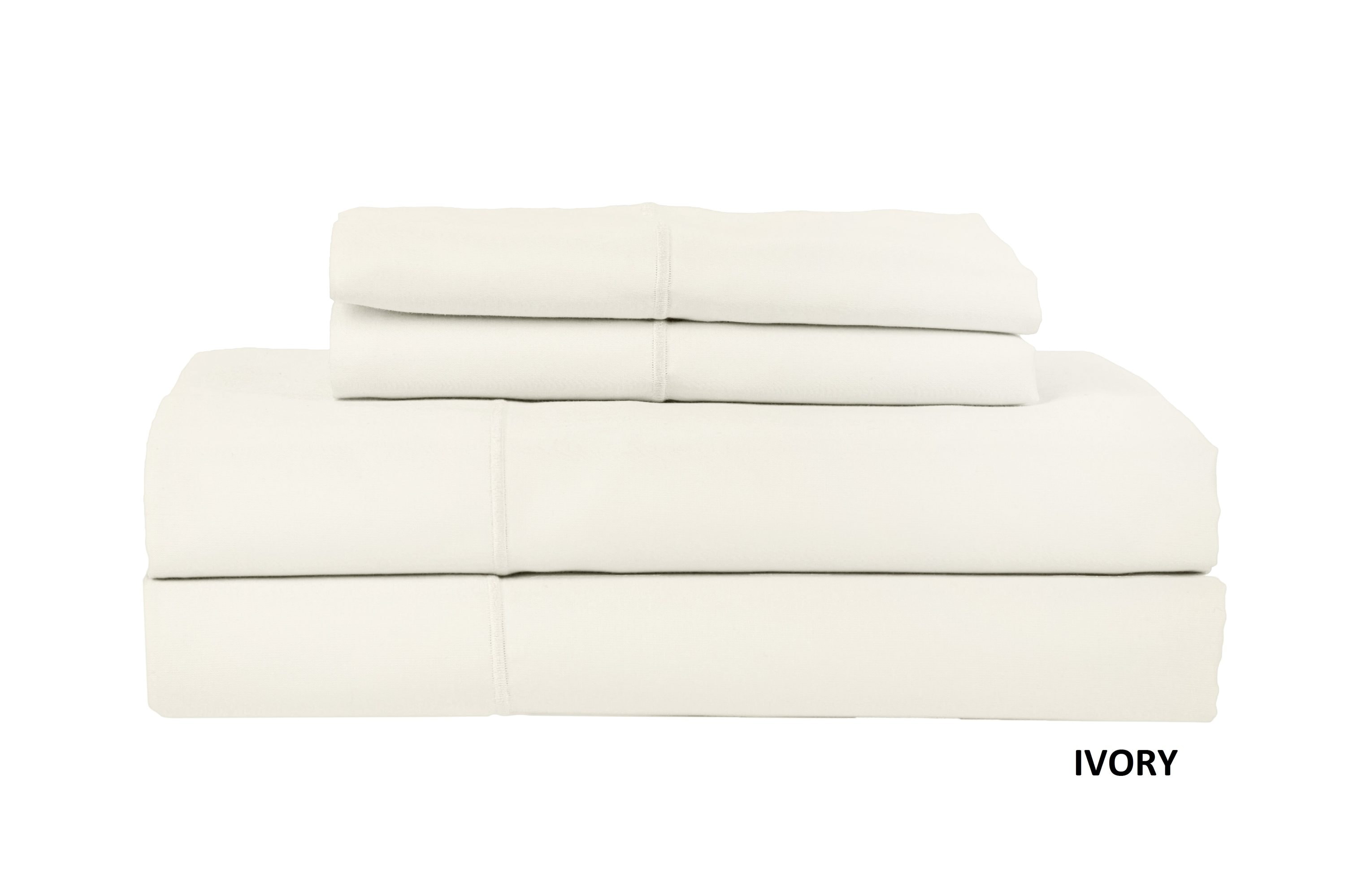  PPC-1000K-PL-SAT-IVR King 1000 -Thread Count Cotton Ivory Bed Sheet Set
