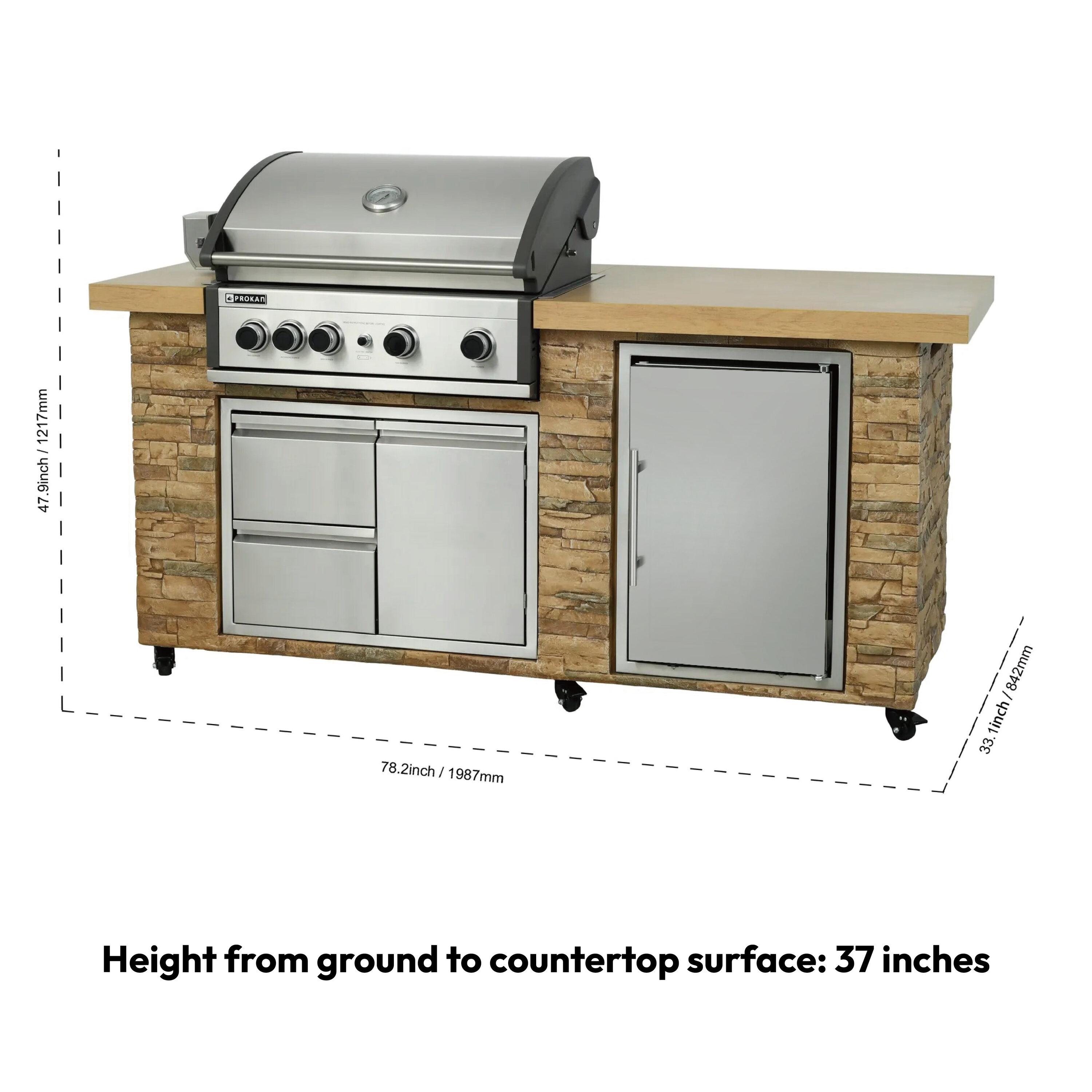 Prokan Grills BS04RFIS-LP-A Modular-Outdoor-Kitchens - View #2