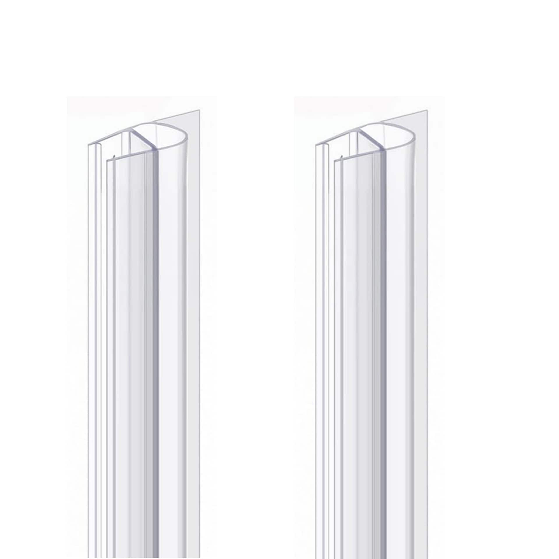 Etokfoks  39 37 in L Frameless Shower Door Seal in Clear U Type Design for 3 8 in Glass to Stop Leaks