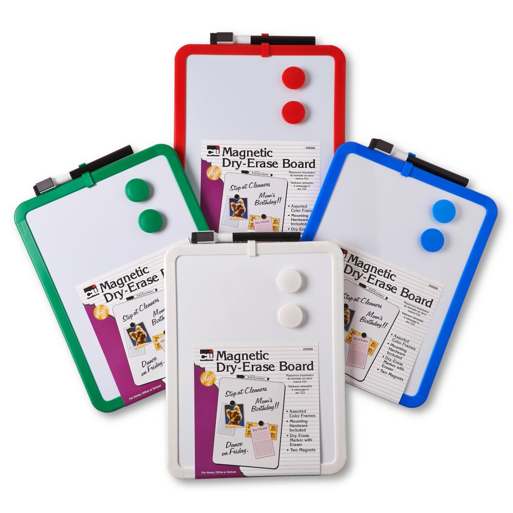 5.25" x 7" magnetic back for easy hanging Magnetic Dry Erase Board in 3 colors 