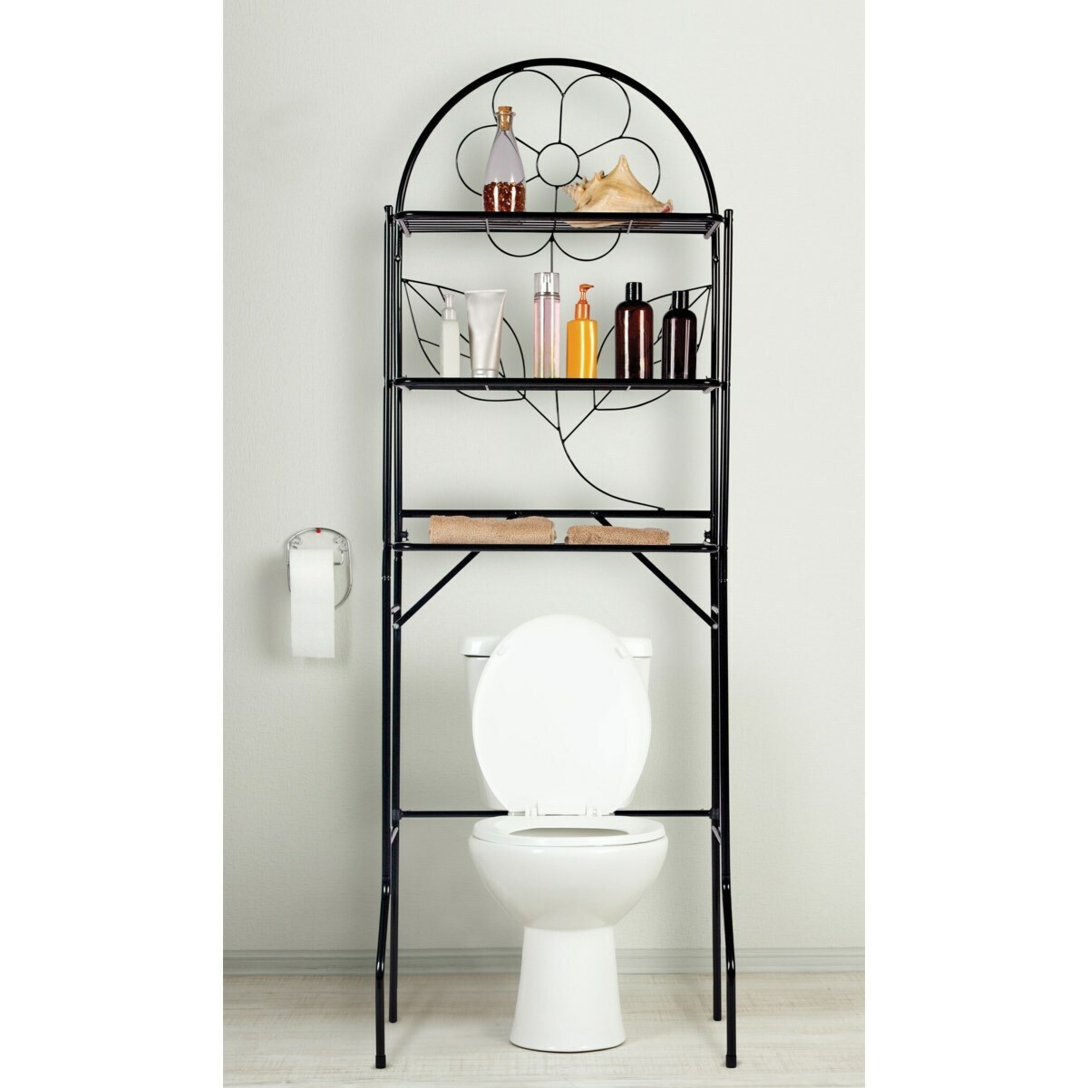 Sunnydaze Decor Brown 4-Tier Freestanding Bathroom Shelf (22.75-in x 69-in  x 9.5-in) in the Bathroom Shelves department at