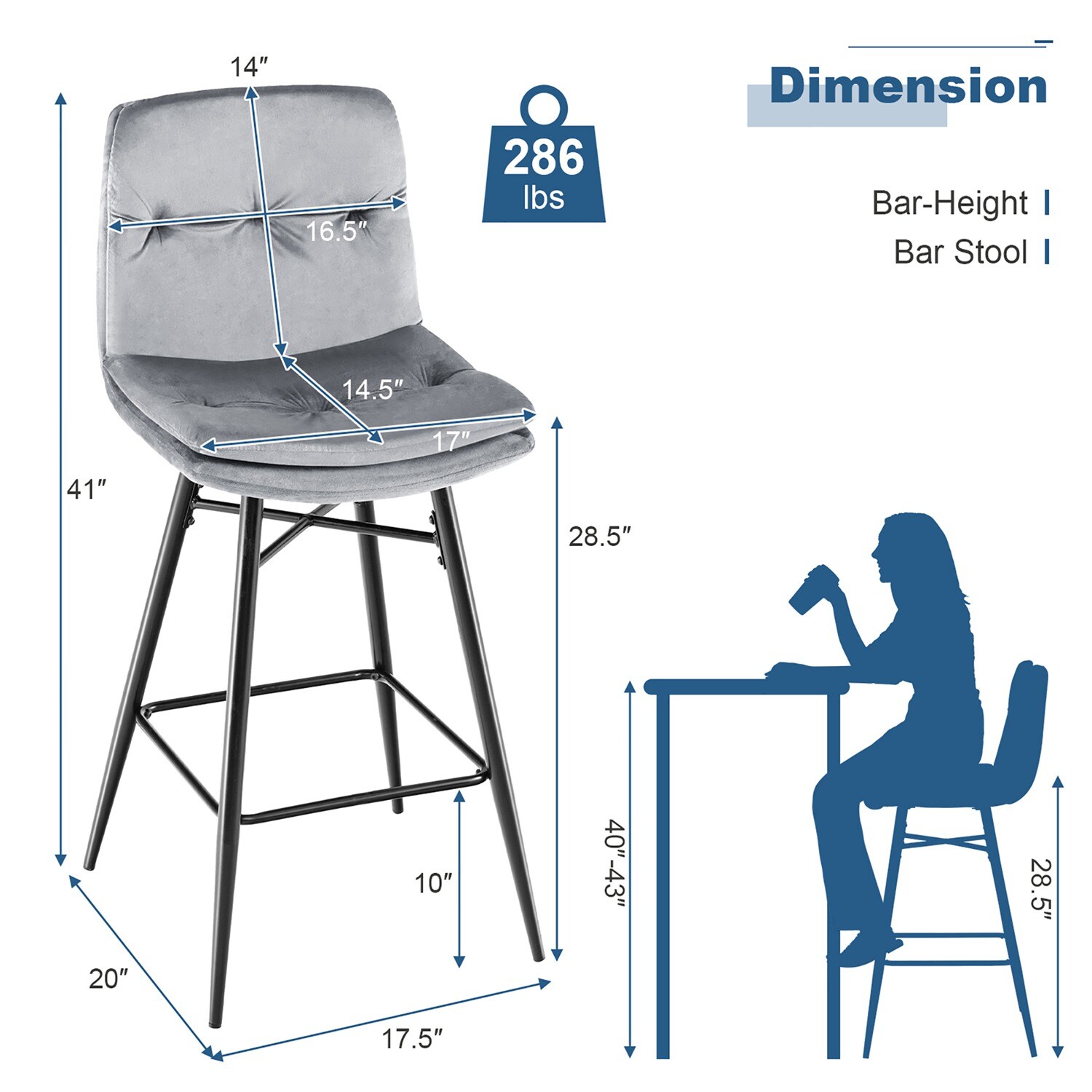 Costway CSHY003401 stools - View #3