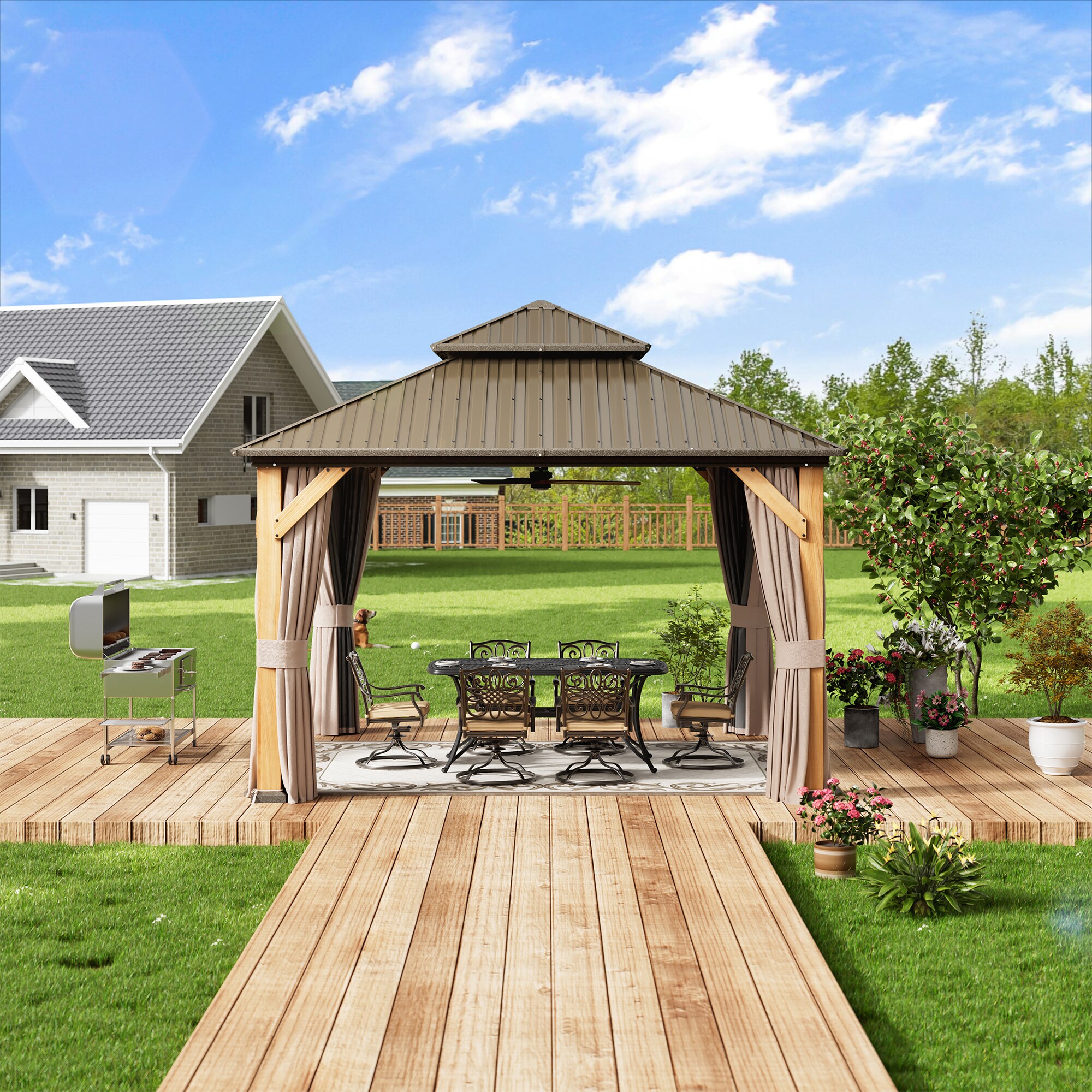 Dimakai DK-0605LC1679 Wood-Resin-Gazebos - View #3