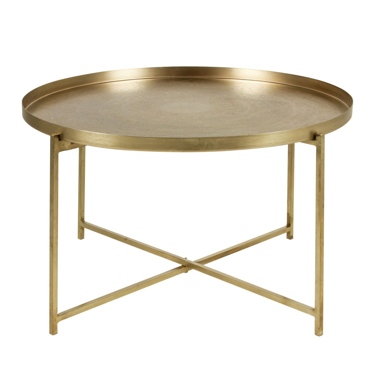 Jeffan ST-318118S-AB Kros Round Tray Top Accent Table