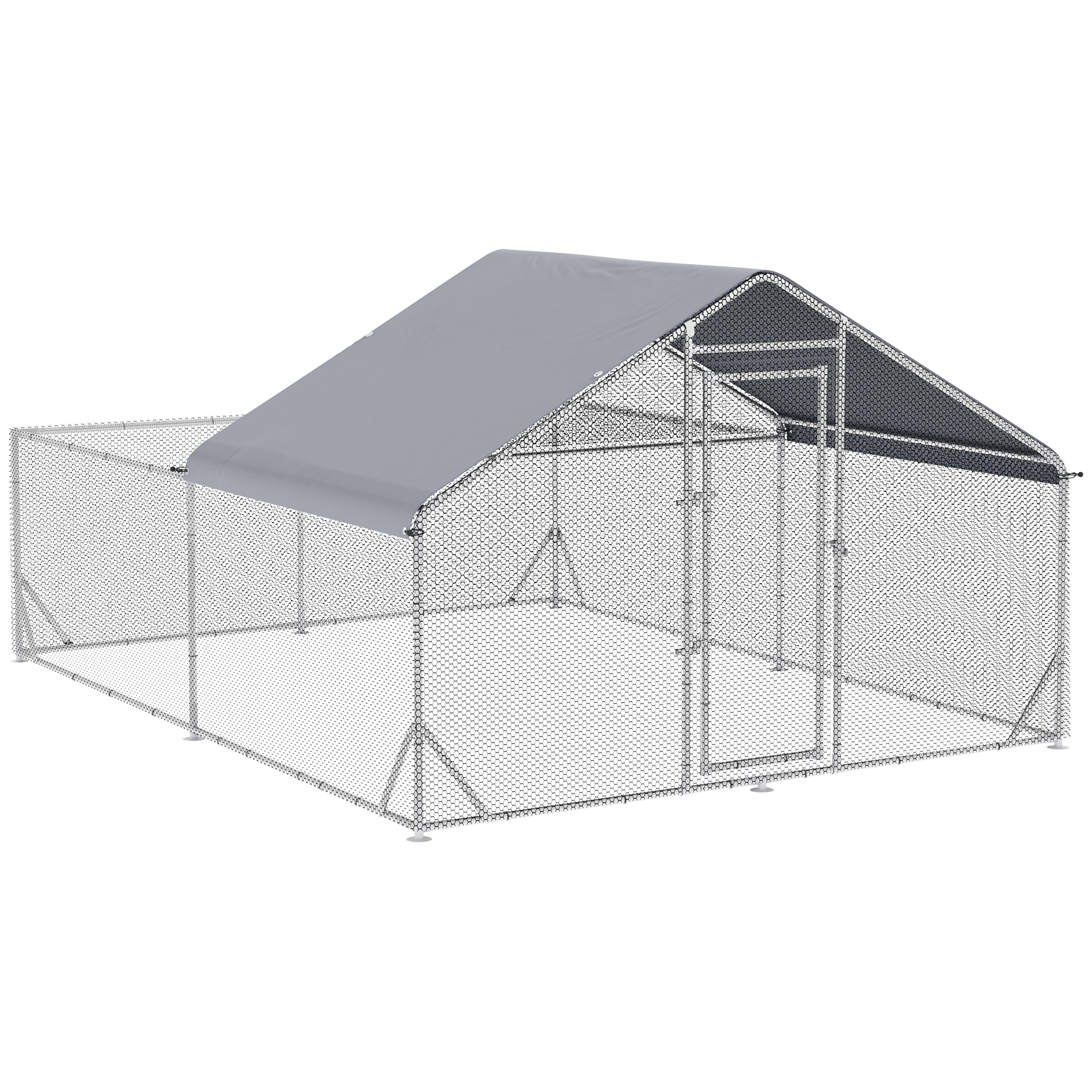 Kahomvis QCL-QPW8-027 Silver Metal Chicken coop