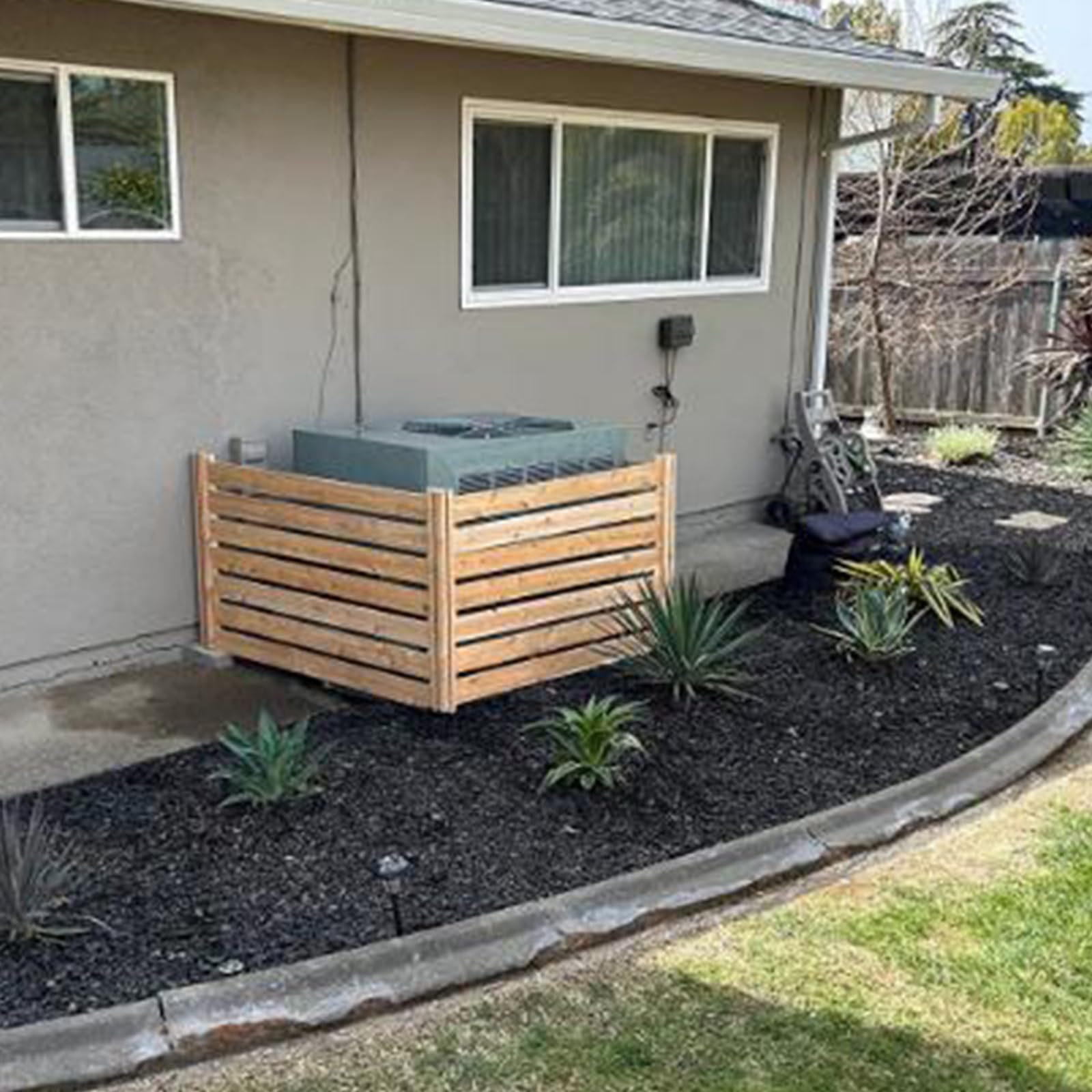 KHKFY Outdoor Privacy Fence Screen Cedar Wood Air Conditioner Cover for ...