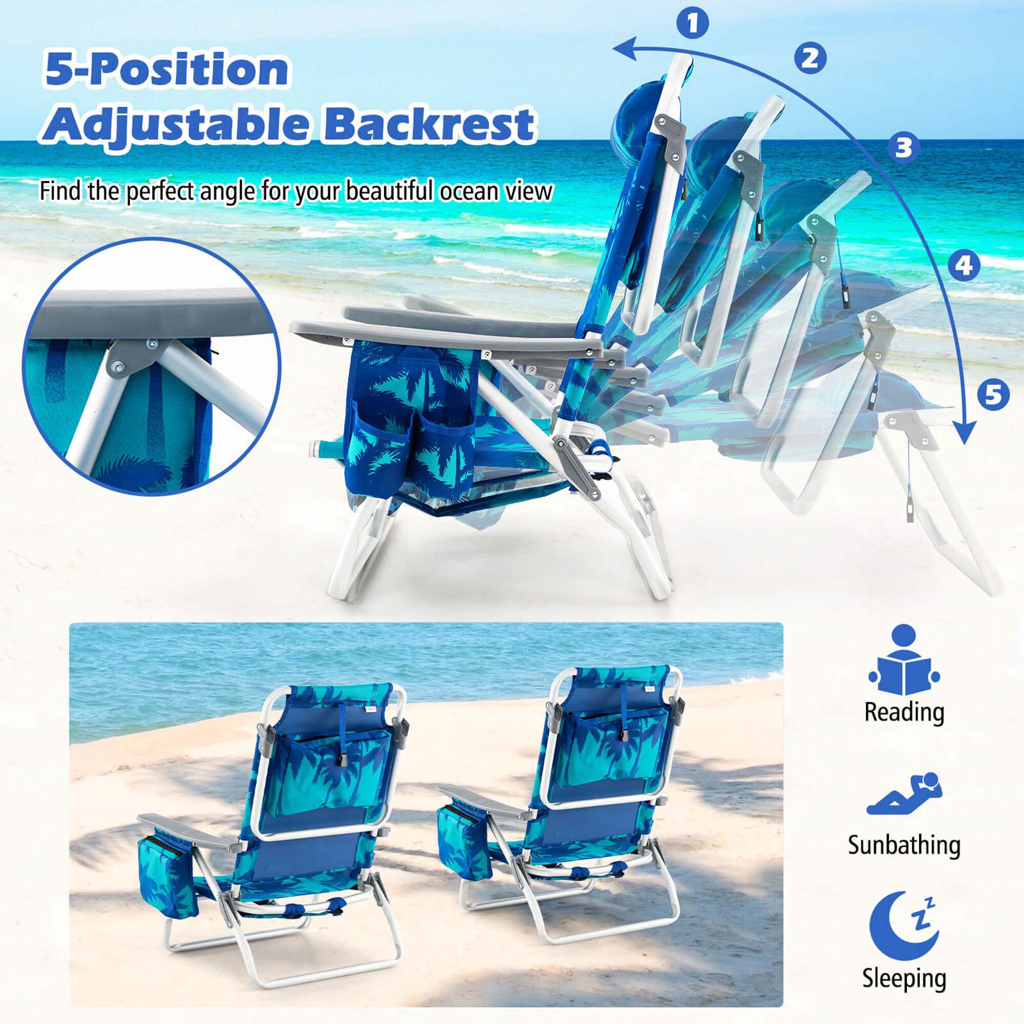 Costway HCST05854 Beach-Camping-Chairs - View #6