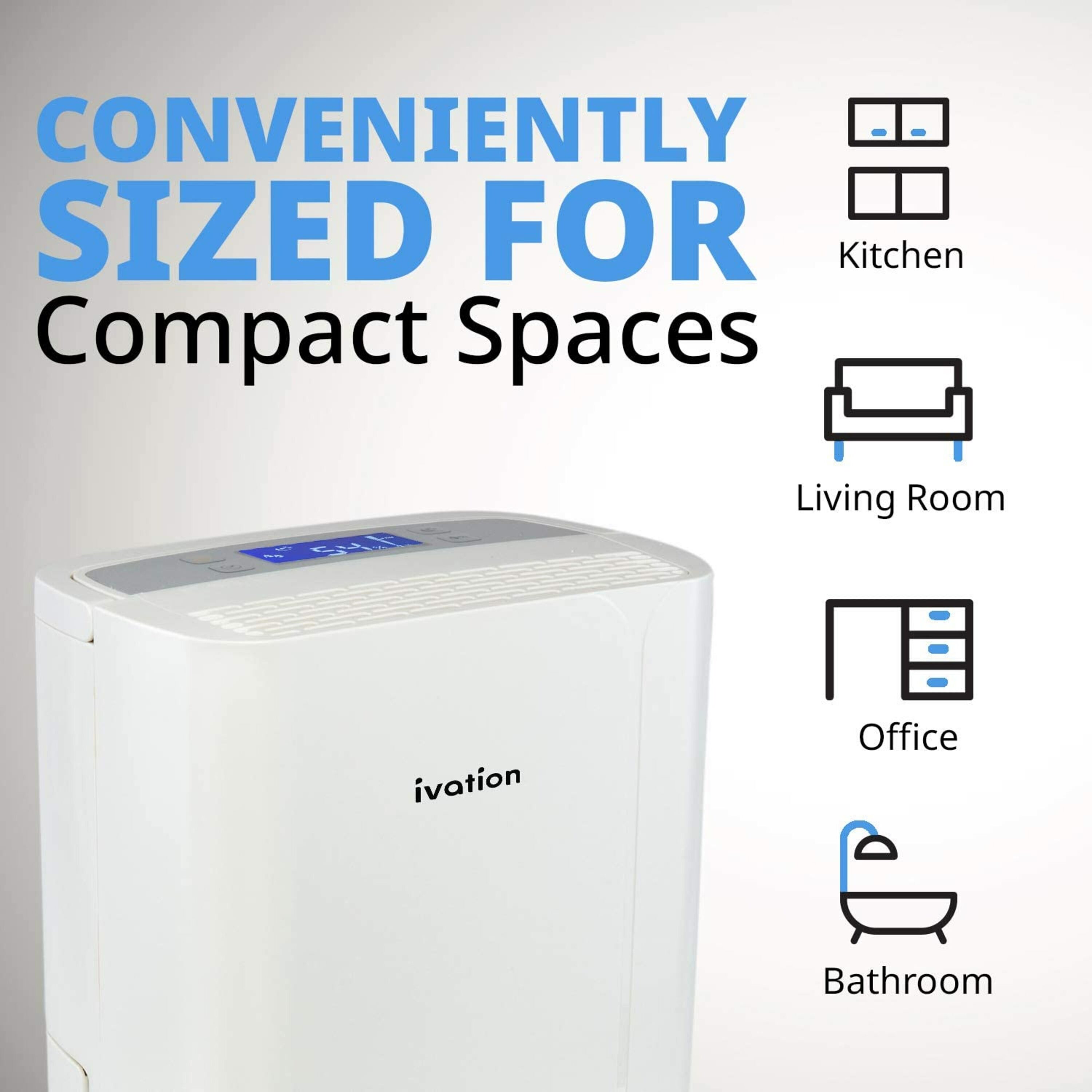 Ivation 14.4-Pint 1-Speed Dehumidifier (For Rooms 151- 400 sq ft) in ...