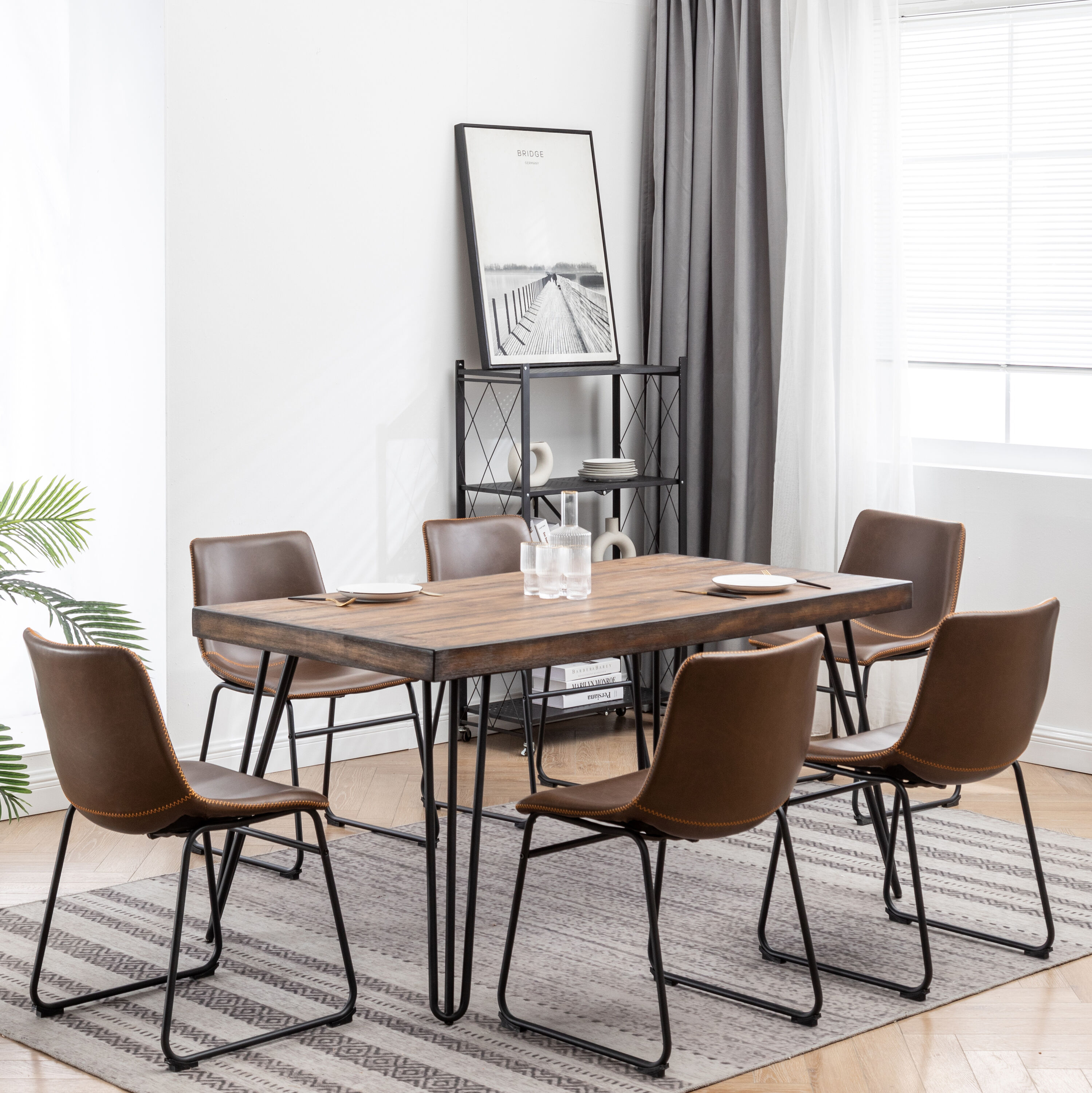 Roundhill Furniture T8741-C185BRX3 Dining-Sets - View #2