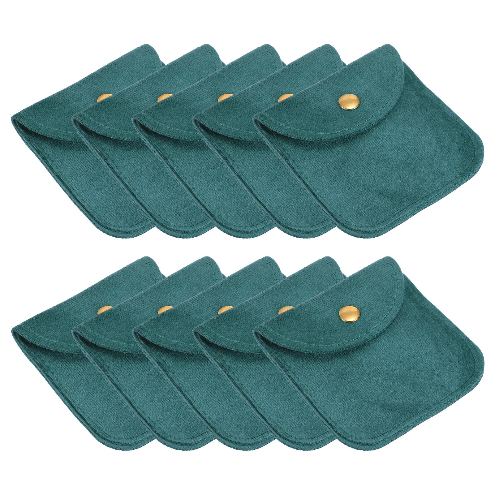 PATIKIL Jewelry Pouch 20pcs 3 x 3 Inch Soft Velvet Pouches with Snap Button Portable Storage for Rings Necklace Bracelet Earring Watch Lake Blue