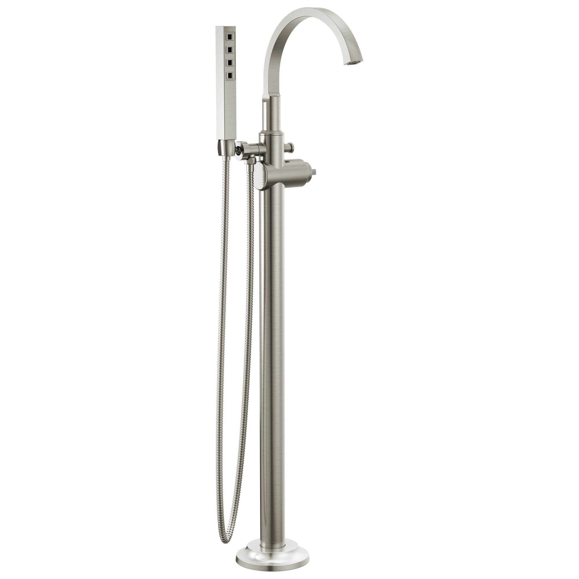 Delta T4788-SS-PR-LHP-FL Tetra Lumicoat Stainless Sold separately Freestanding High-arc Bathtub Faucet with Hand Shower