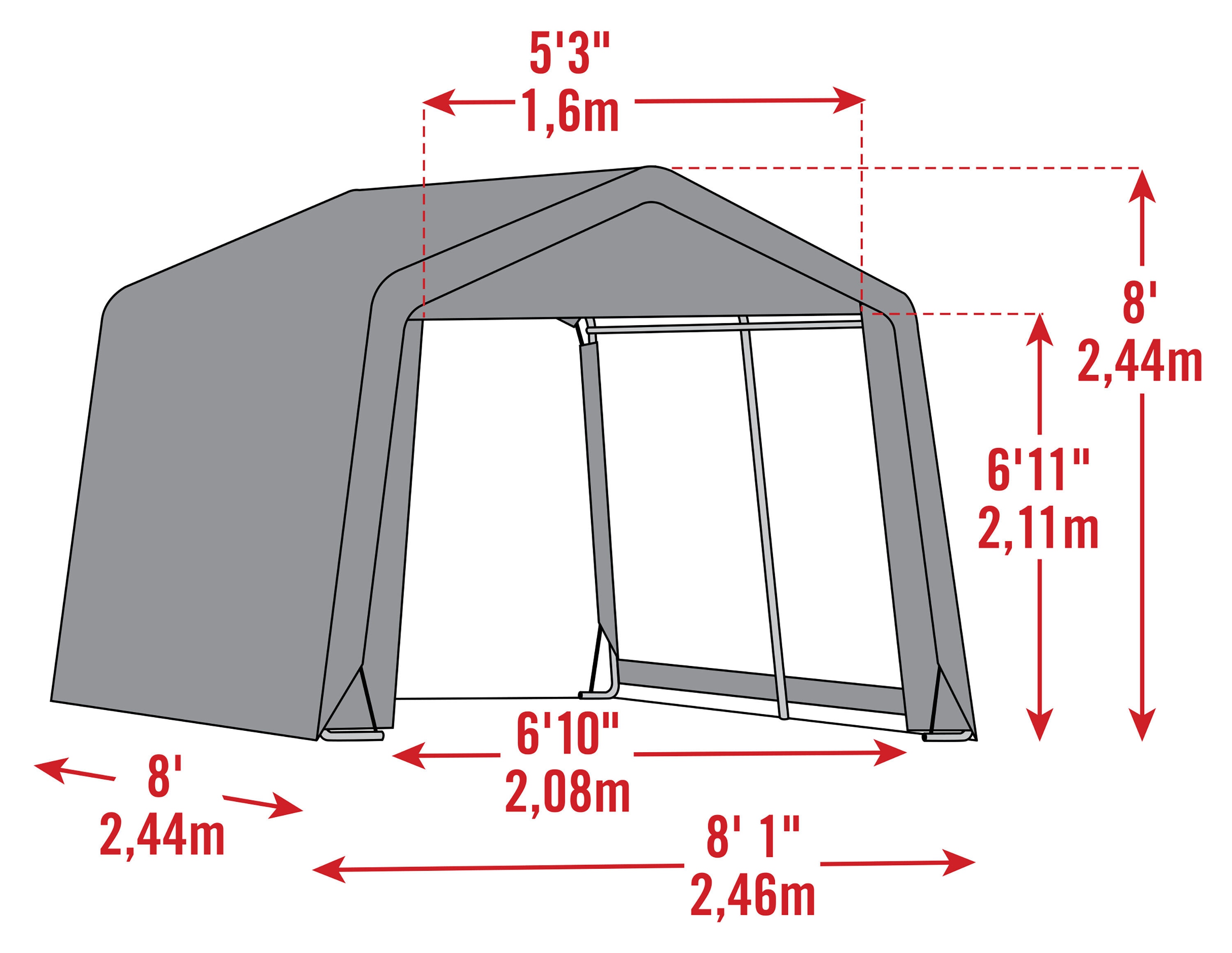 Scotts 8' x 8' Green All-Season Outdoor Storage Shed