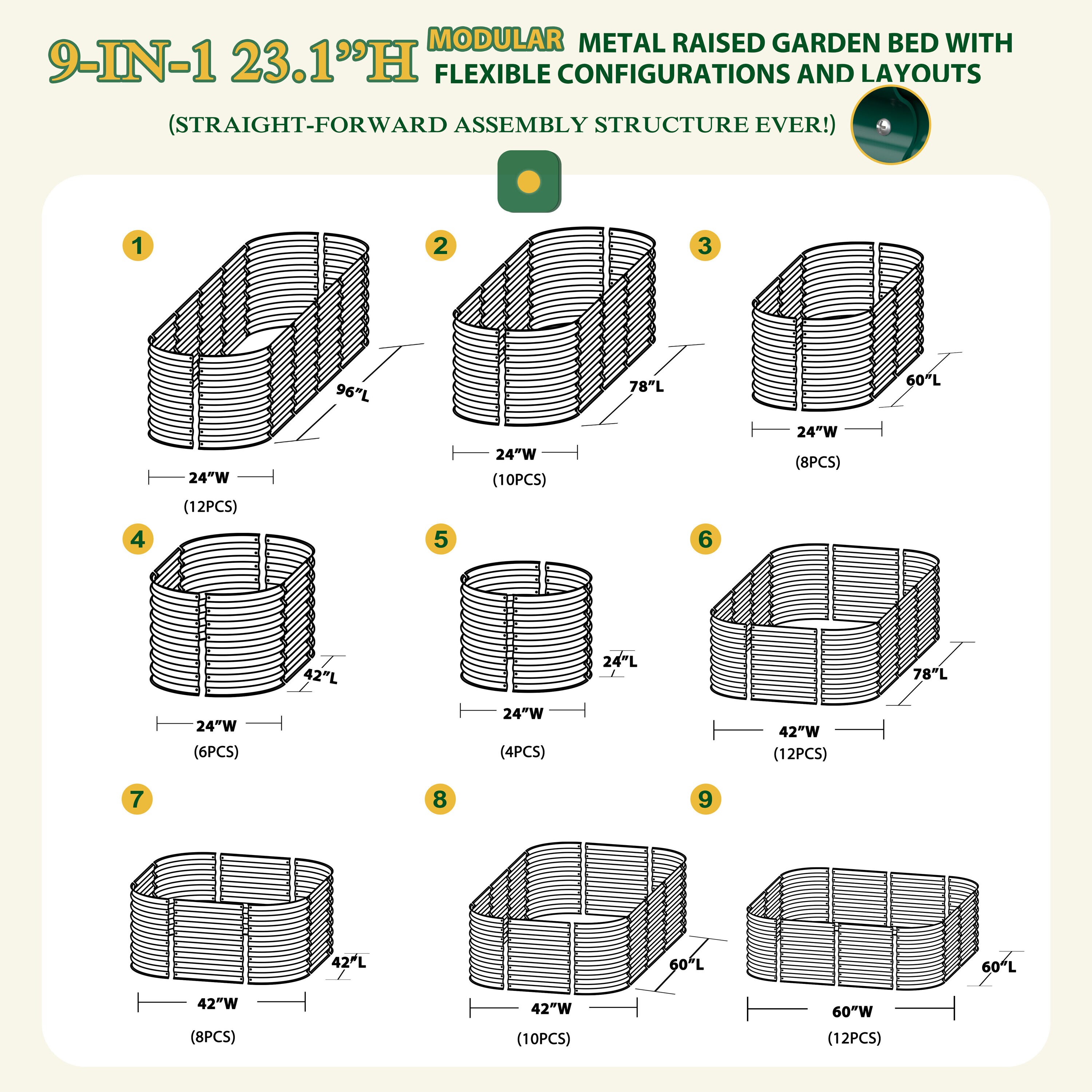 VEIKOUS PG0102-82-03GE Raised-Garden-Beds - View #3