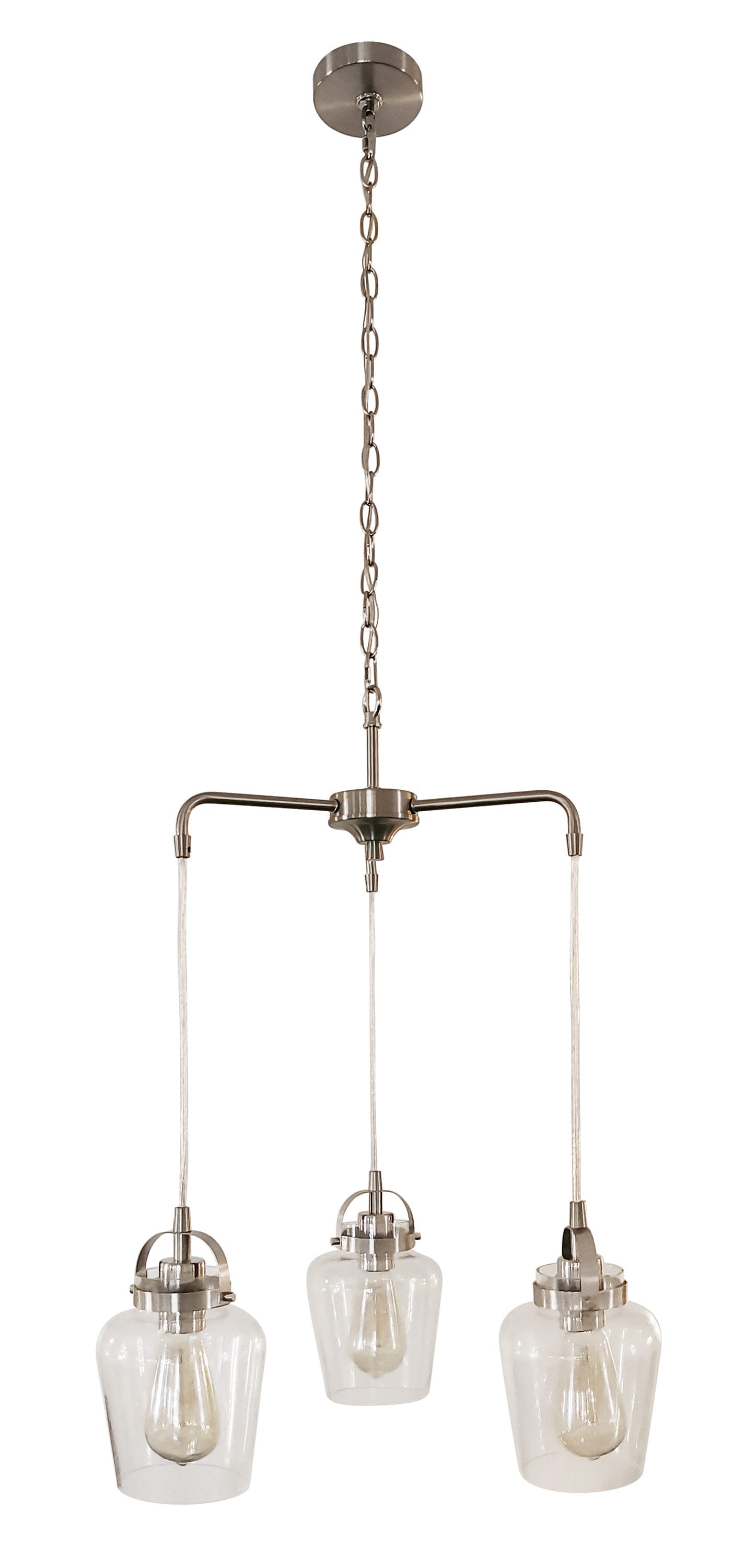 Craftmade 53523-BNK Trystan 3 -Light Brushed Nickel Transitional For Use in Bedrooms, Dining Rooms, Foyers, Kitchens, Living Rooms Chandelier