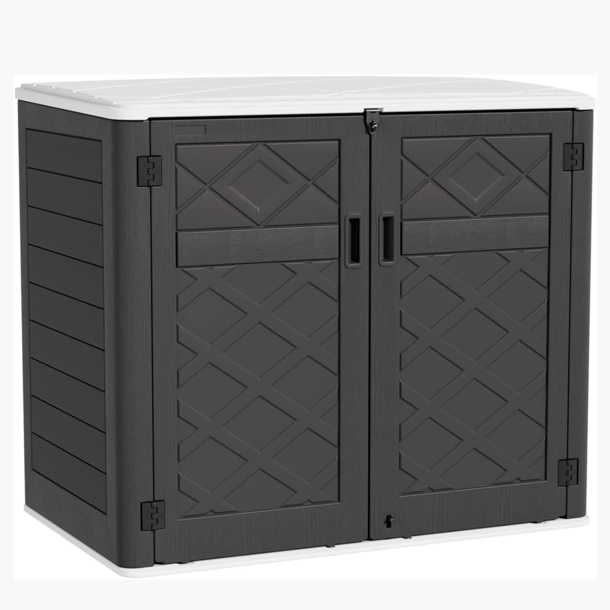 Yardgrace -  360 Gallons Double Doors Resin Storage Cabinet With Floor
