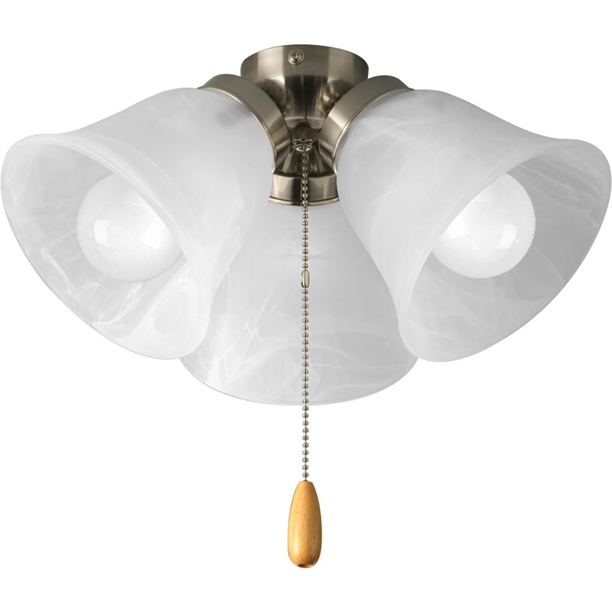 Progress Lighting P2642-09WB AirPro 13.625-Inches 3 -Light Silver LED Ceiling Fan Light Kit
