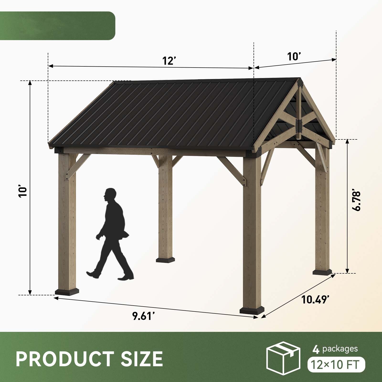 Nordivale W-SC-1210LGD Wood-Resin-Gazebos - View #5