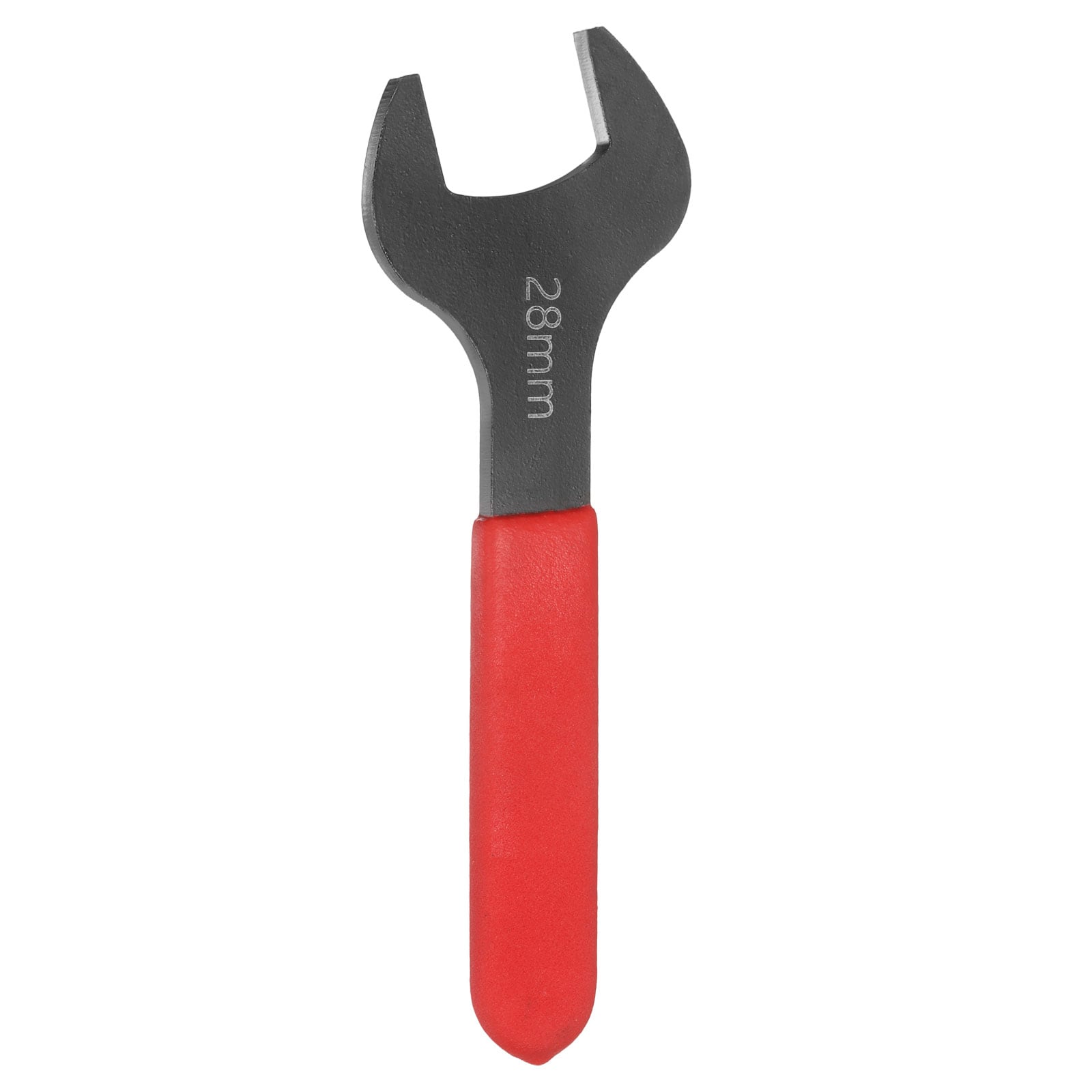 Harfington Single Open End Wrench 28mm Metric 15 Degree Offset Angle U-Shaped Open Ended Spanner Small Flat Head Blackening Wrench with Red Shank for Automotive Repair Furniture Assembly #S26030900UX1013