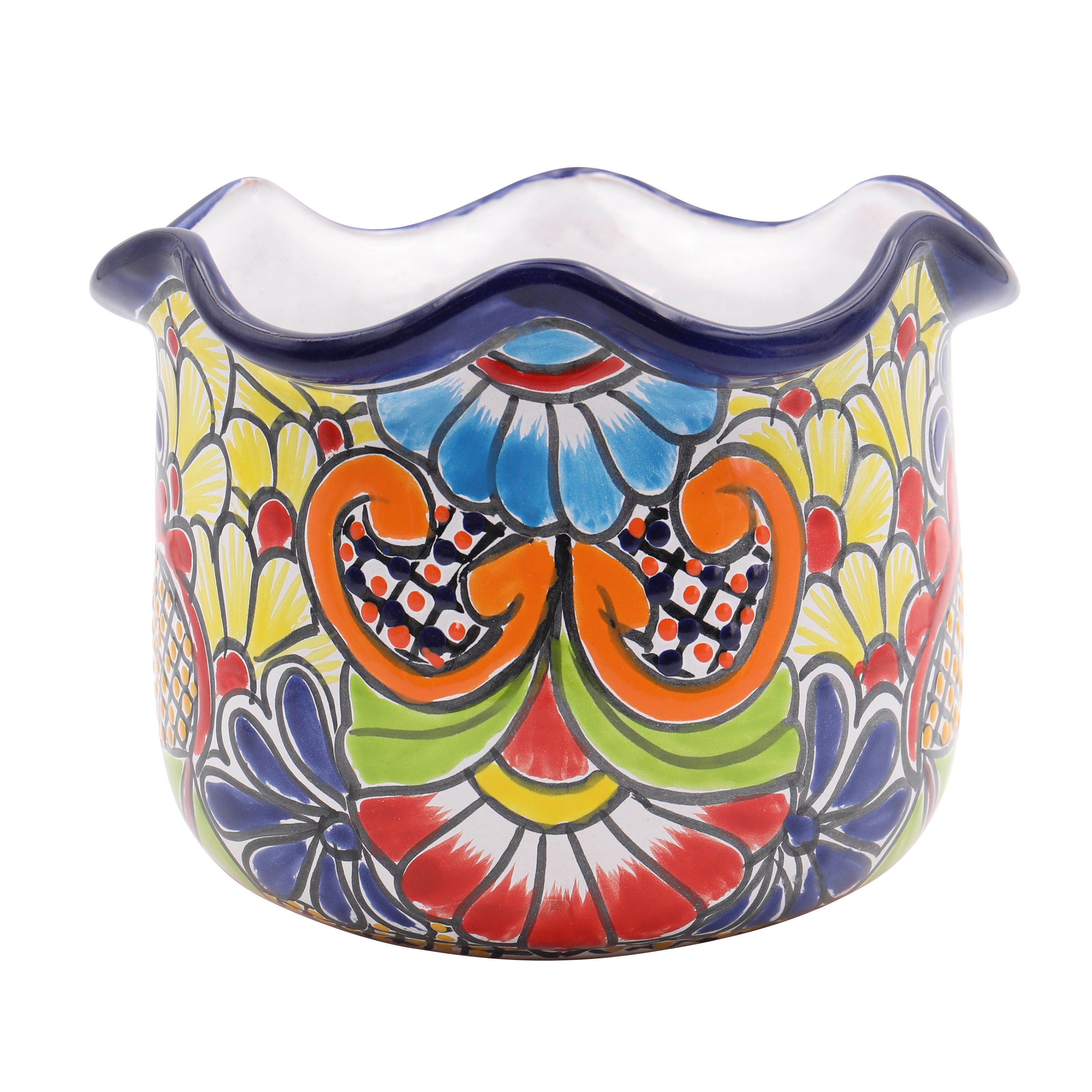 Evergreen 2CG832 Round 10.0-in W Medium Multiple colors/finishes Ceramic Indoor/Outdoor Planter with Drainage Holes