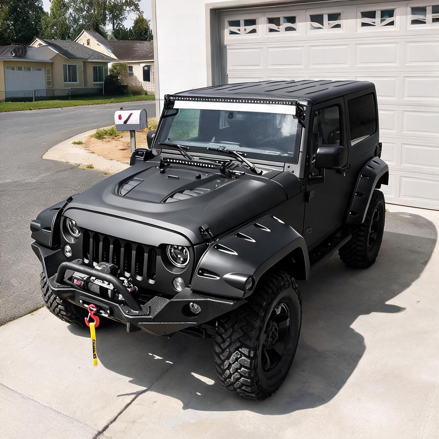 Watnature Vented steel replacement hood with e-coat finish for 2007-2017 Jeep Wrangler JK