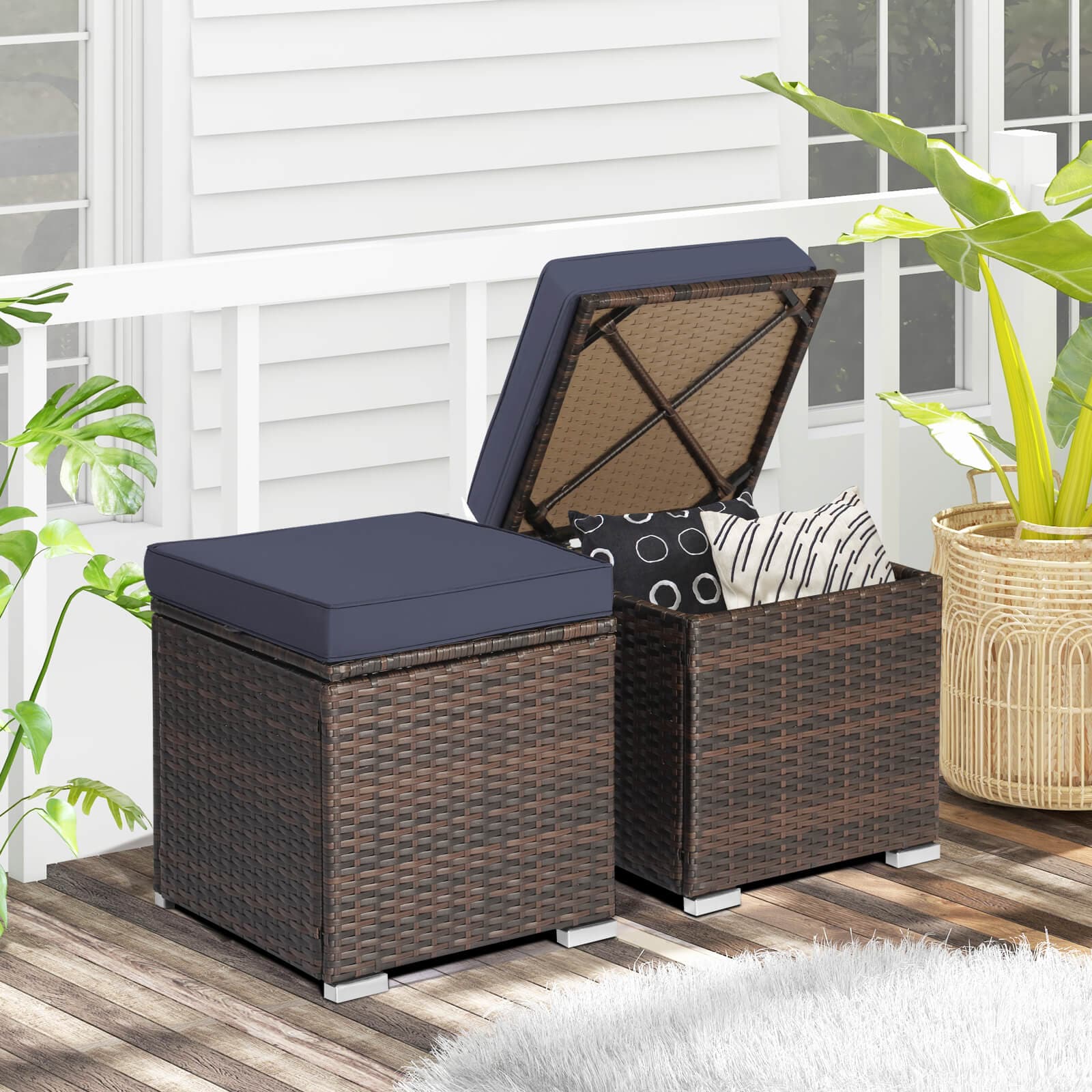 Slickblue D-CO-YN19507WH Stools-Ottomans - View #2