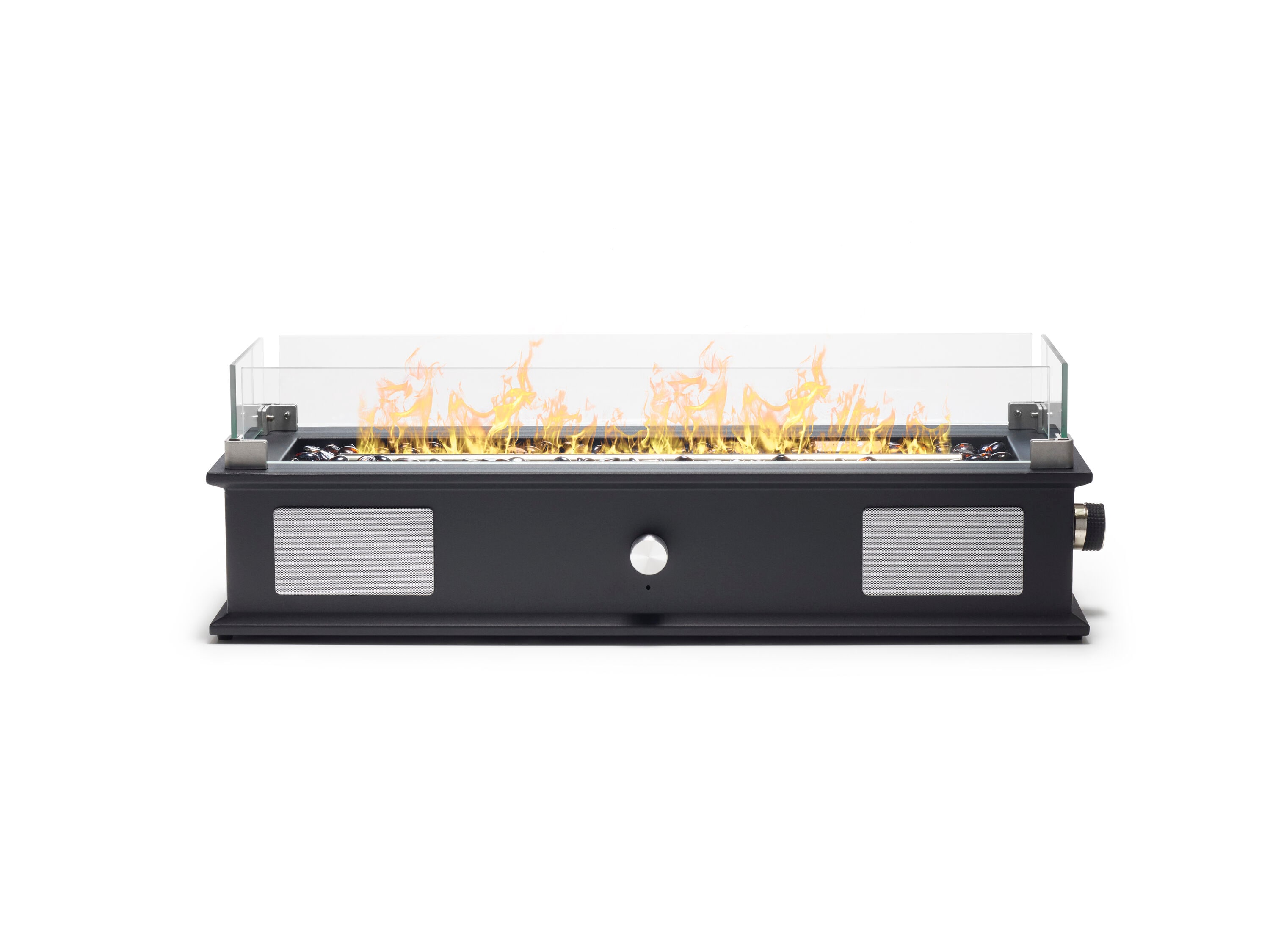 Ukiah TK-1003-L Loom I 28-in W Black Portable Steel Rectangle Liquid propane Fire pit