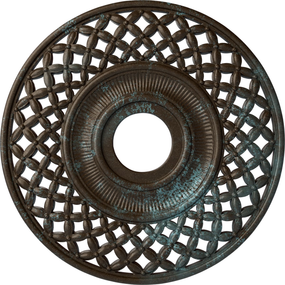 Ekena Millwork CM22RBBBS Robin 22.25-in W x 22.25-in L Painted Bronze Blue Patina Polyurethane Whole Ceiling Medallion