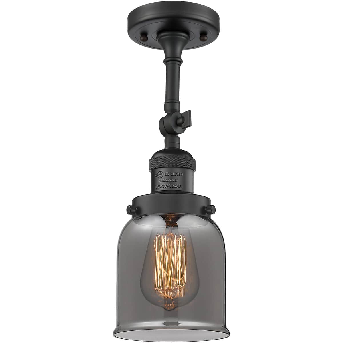 Innovations Lighting 1354680 201F-BK-G53-LED Franklin Restoration Small Bell Matte Black