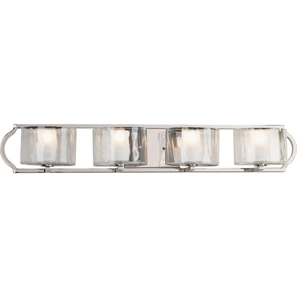 Progress Lighting P3078-104WB Caress 34.43-in 4 -Light Polished Nickel Modern/contemporary Vanity light
