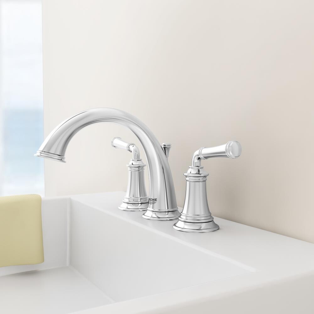 GROHE Gloucester Chrome Widespread 2Handle WaterSense Bathroom Sink