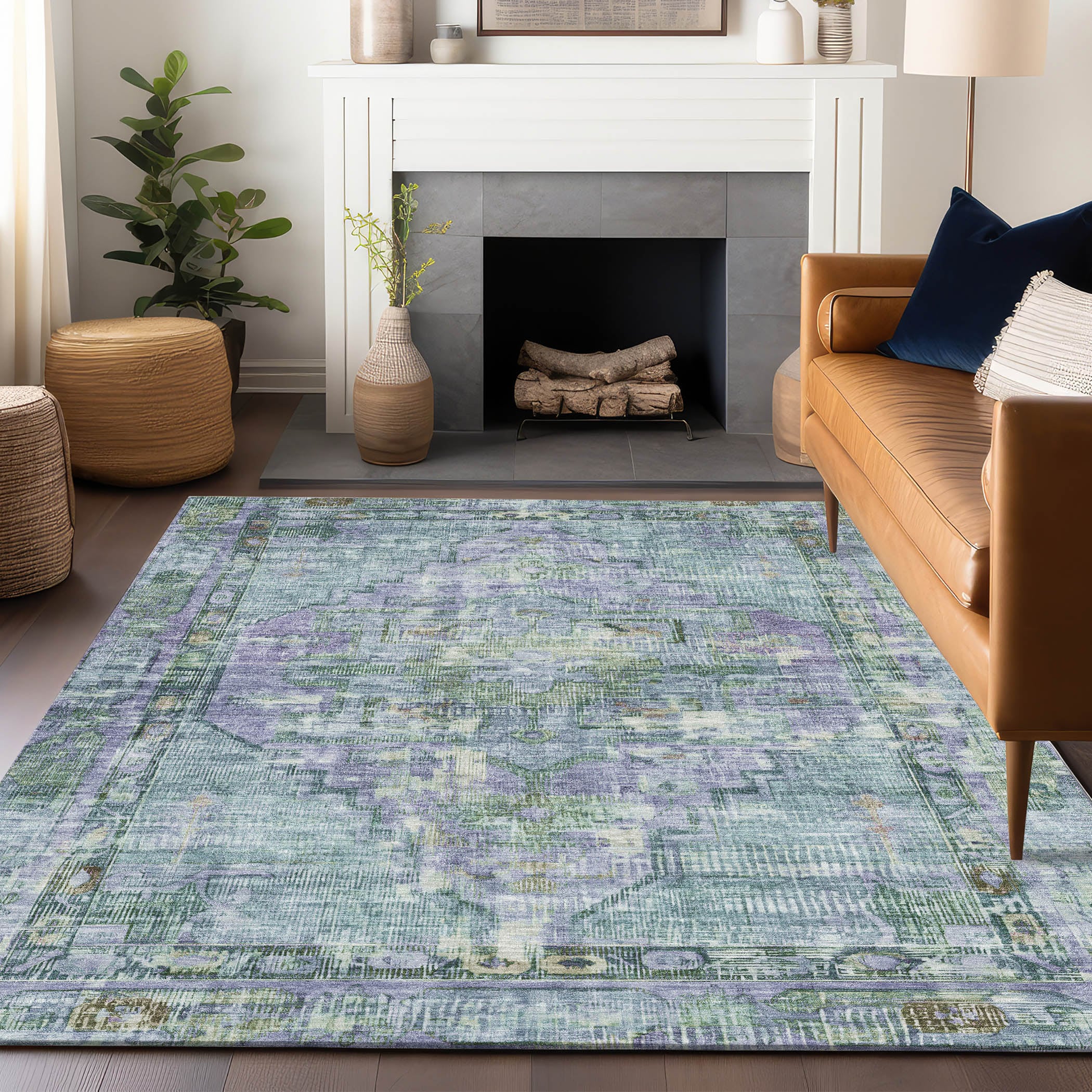 Addison Rugs ACN1730TE3X5 Chantille ACN1730TE 3 x 5 (ft) Loomed Teal Rectangular Indoor/Outdoor Machine washable Pet Friendly Area rug