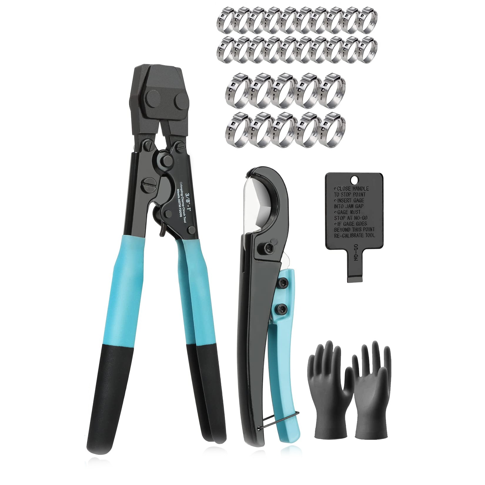 Etokfoks -  Pex Crimping Clamp Cinch Tool and Pipe Hose Cutter Kit Meets ASTM F2098 for 3 8 to 1 ...
