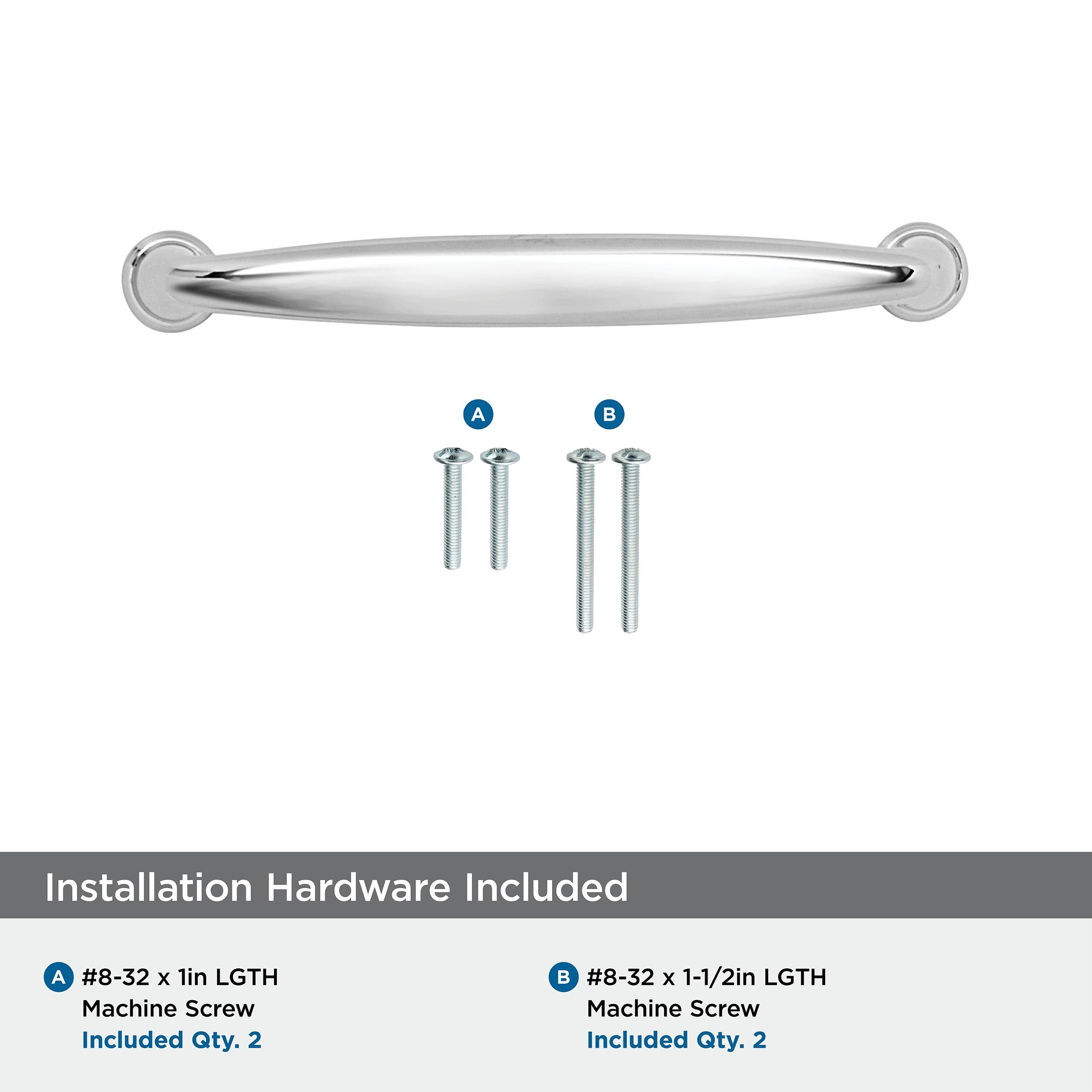 Polished Chrome 5-1/16" Cabinet Drawer Pull with Mounting Hardware