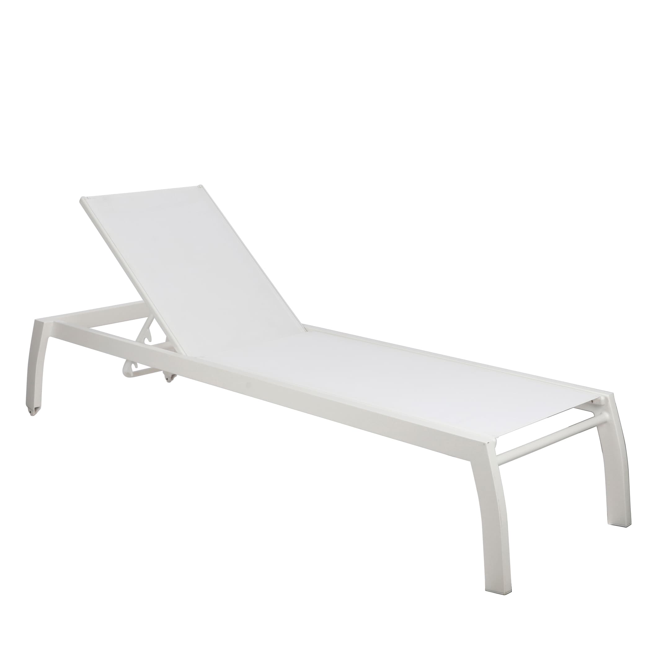 Origin 21 Slyvan Shores Stackable White Metal Frame Stationary Chaise  Lounge Chair(S) With White Sling Seat In The Patio Chairs Department At  Lowes.Com