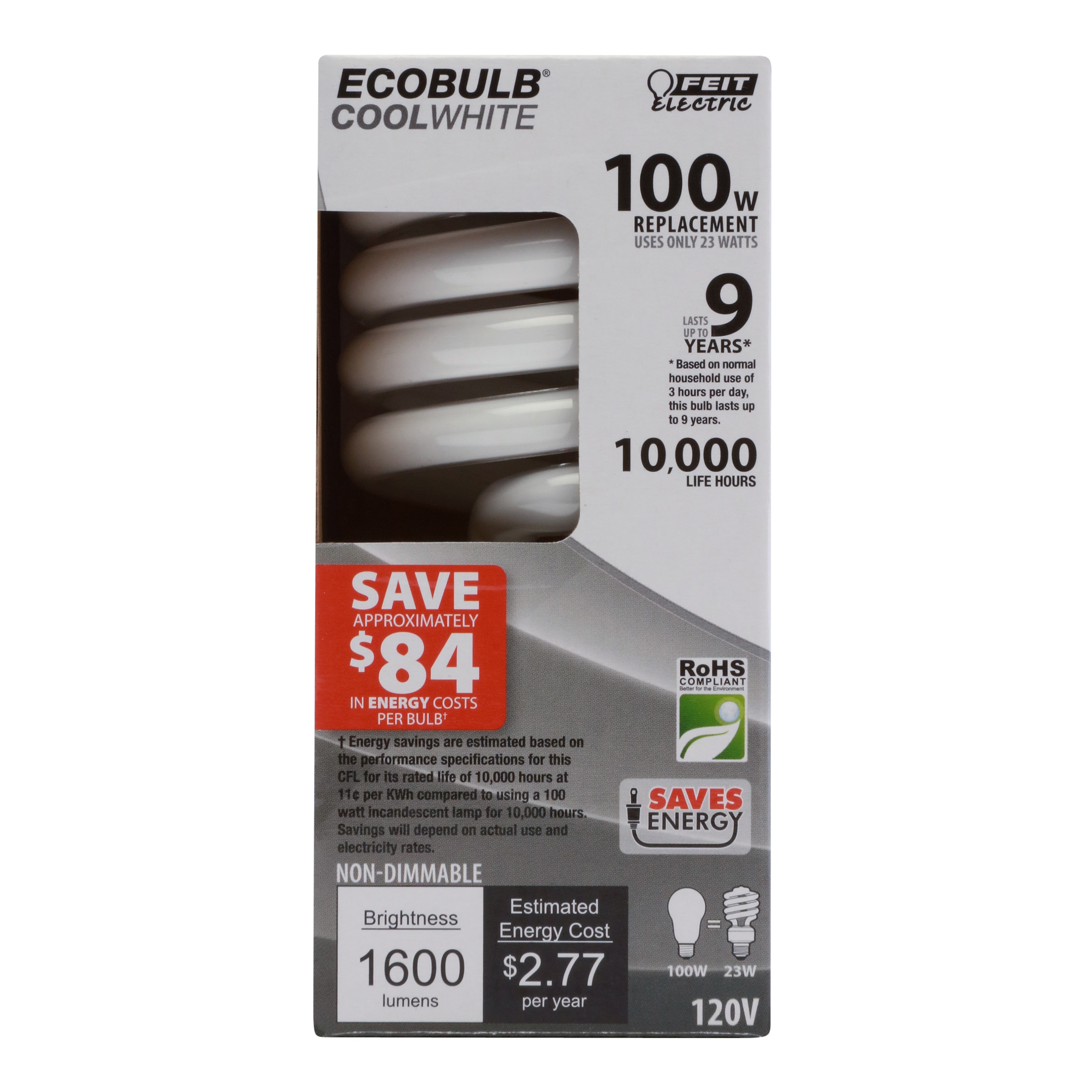 Feit Electric ESL23TM/ECO/41K CFL Bulb 100 -Watt EQ Cool white Medium base (E-26) LED General purpose Light Bulb