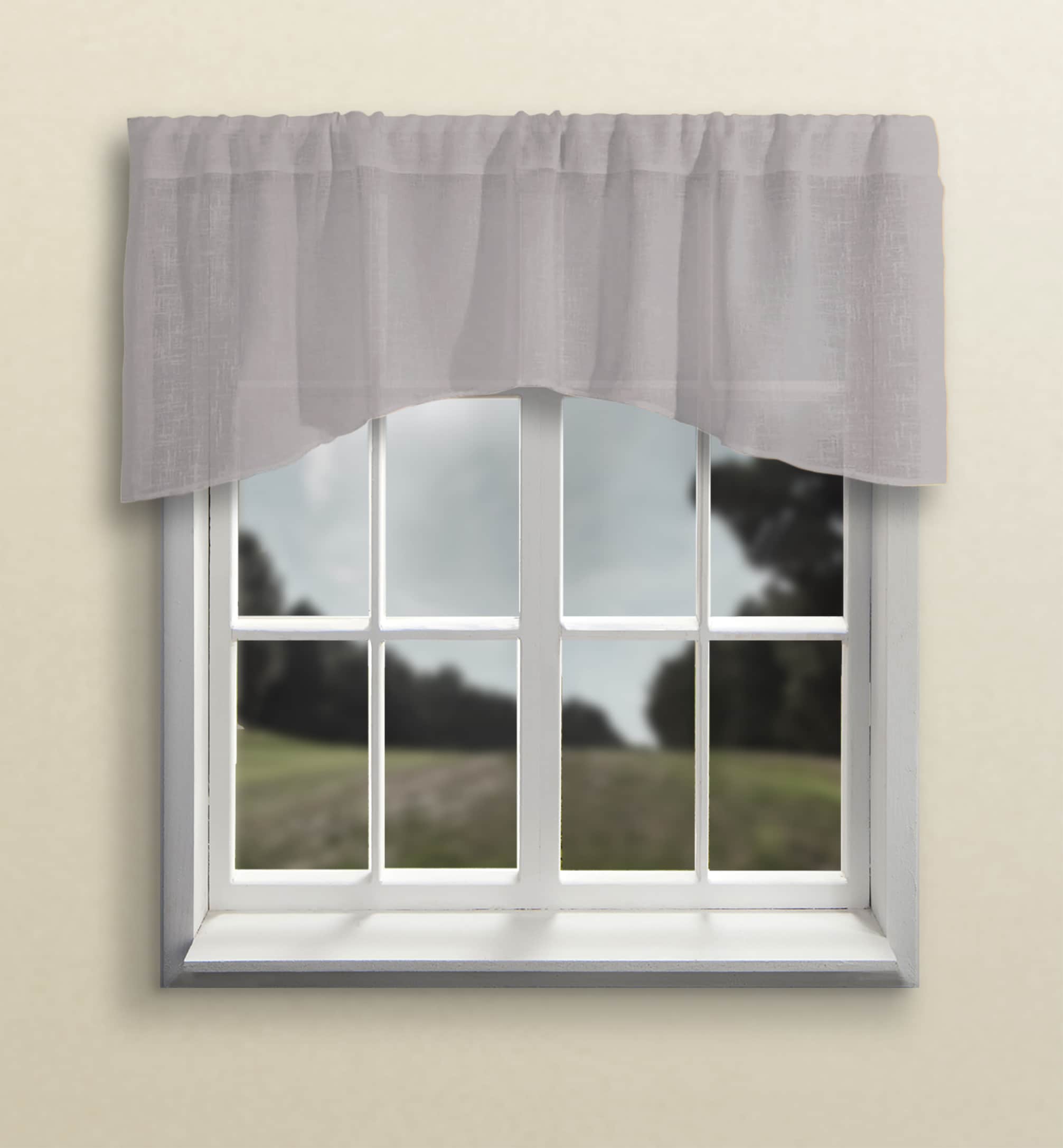 Ricardo Trading 06500-06-018-10 18-in Grey Sheer Rod pocket Single curtain panel
