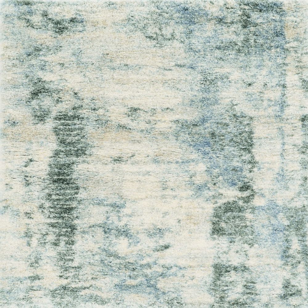 HomeRoots 349690 Bernadette 7 X 9 (ft) Ivory and Blue Indoor Distressed/Overdyed Area Rug