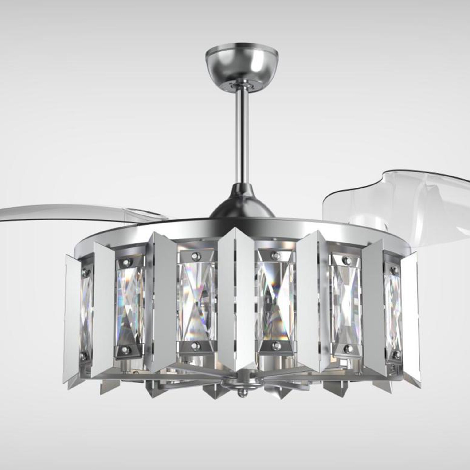 Oaks Decor DC4268OKEL-C Malaga 42-in Color-Changing Chrome with Modern/contemporary Blades Chandelier Ceiling Fan With Light - Remote Included ( 3 -Blade )