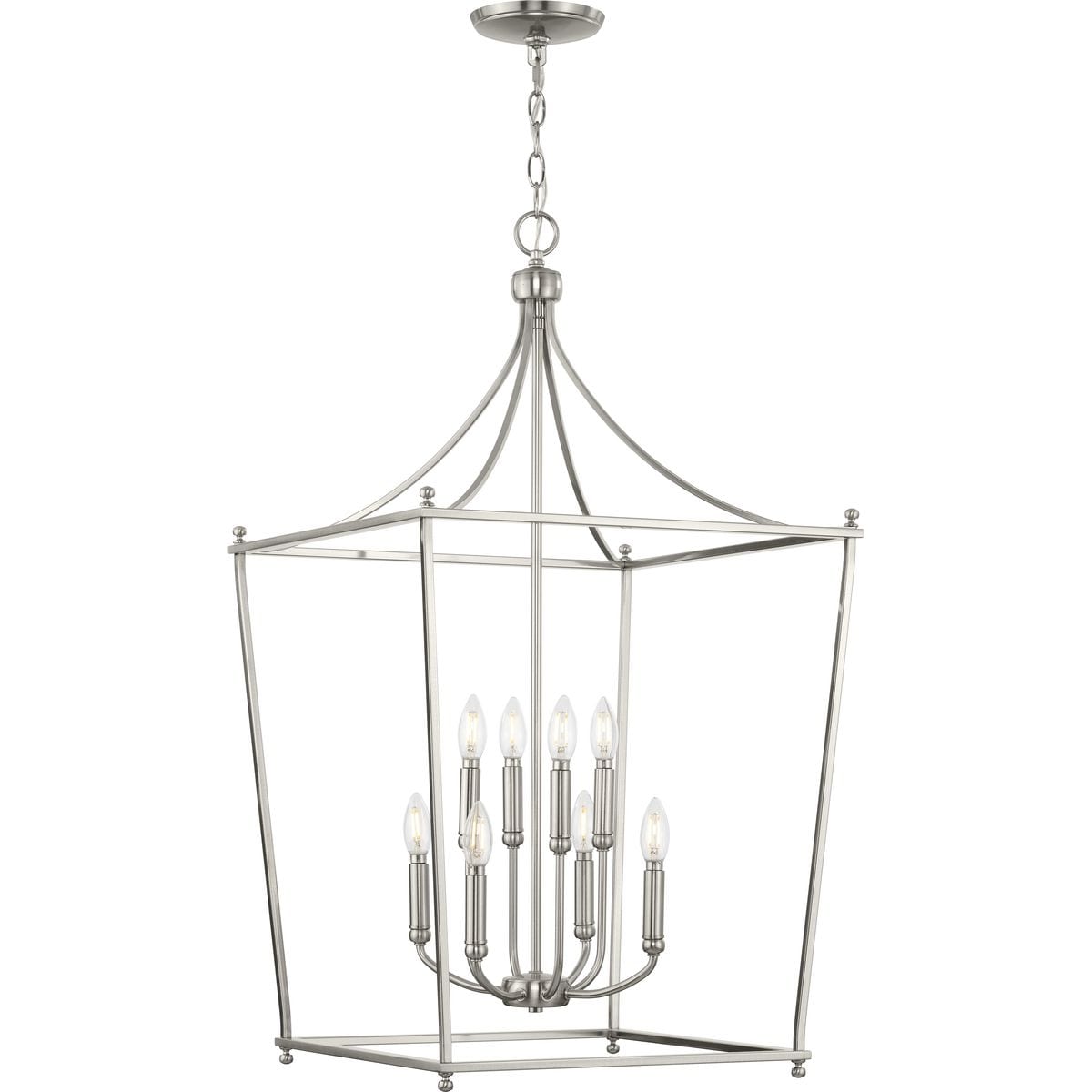 Progress Lighting P500371-009 Parkhurst 8-Light Brushed Nickel Transitional Dry Rated Chandelier
