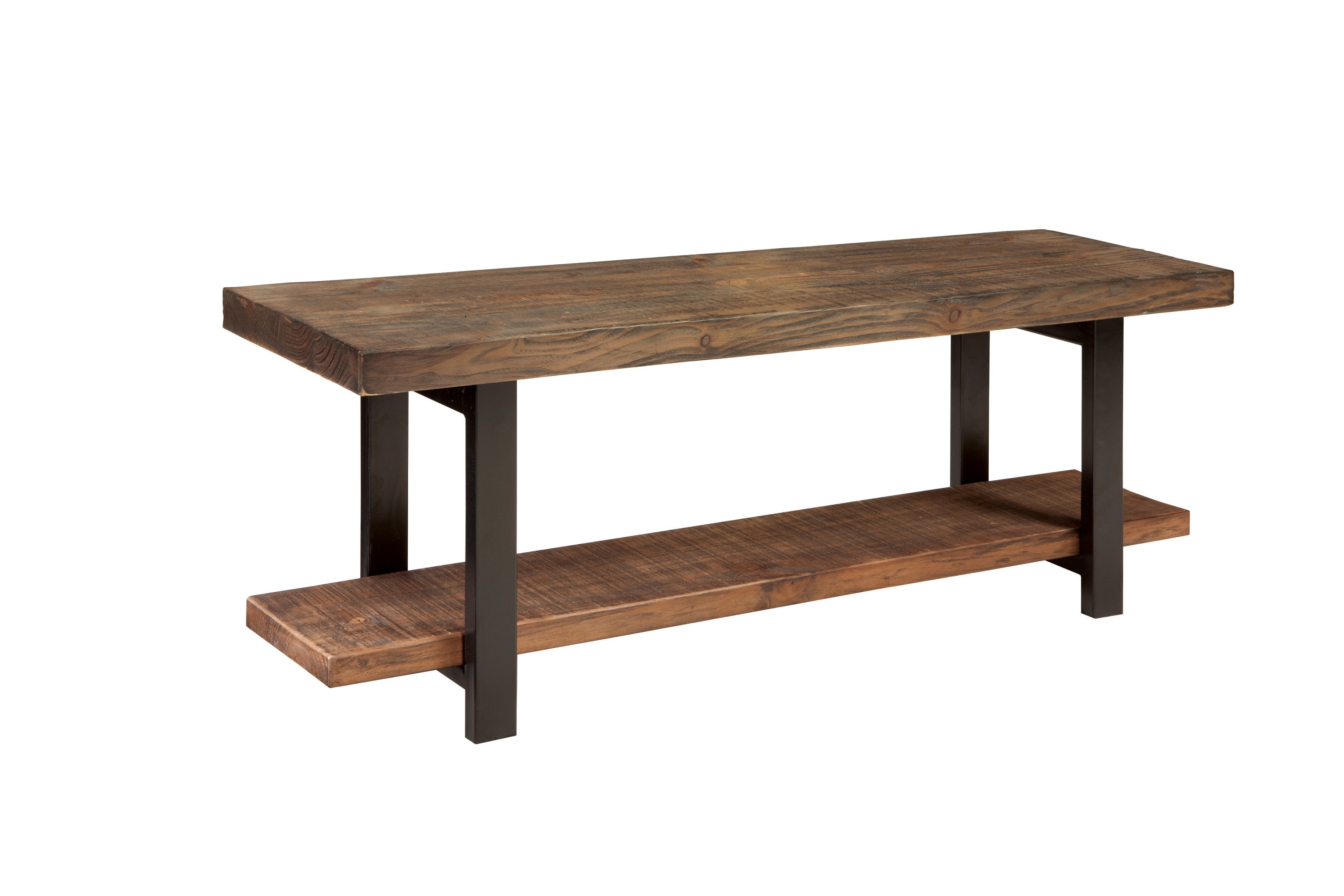 Alaterre Furniture Durango 60 Industrial Wood Coat Hook Shelf and