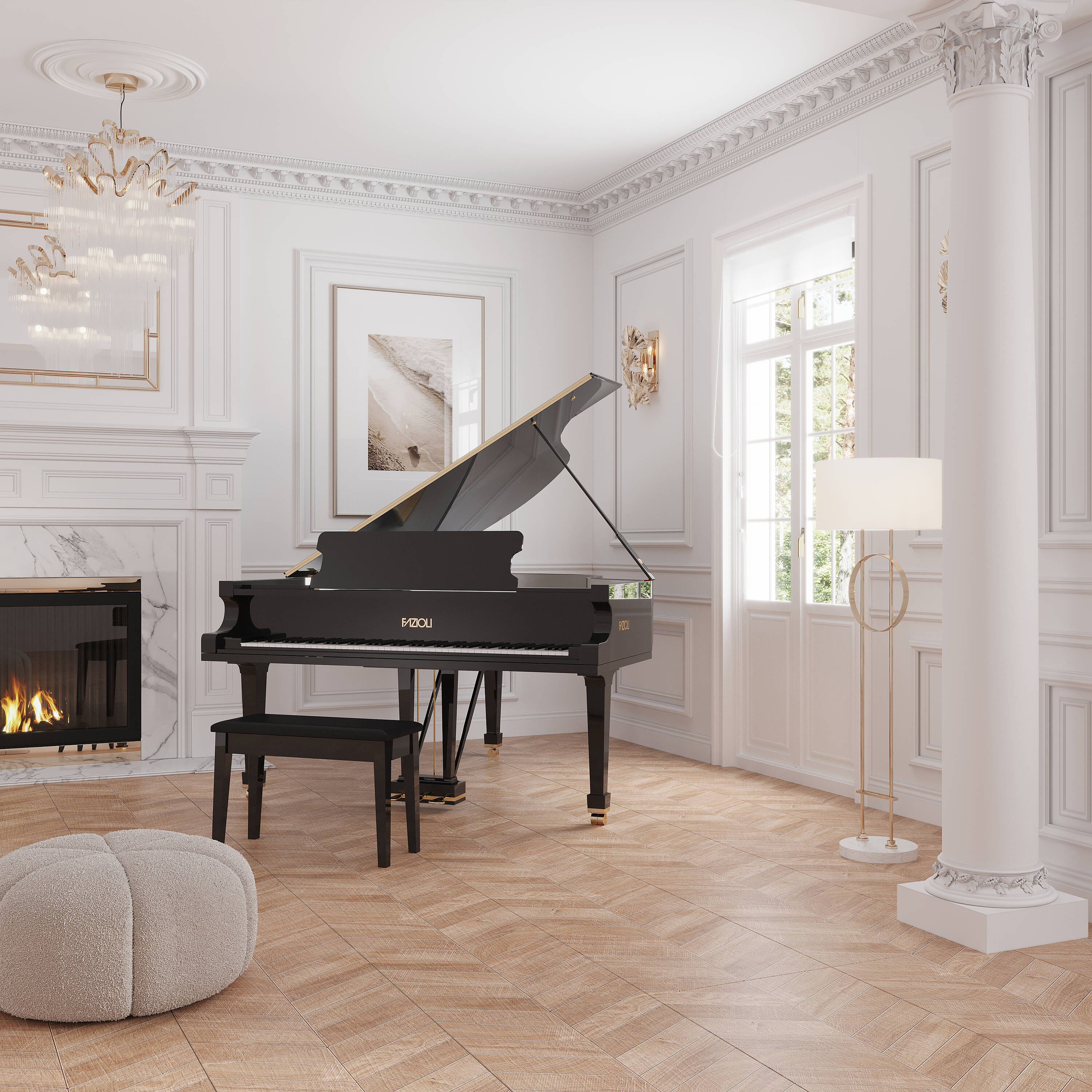 Bois Chevron 24" x 48" Matte Natural Porcelain Tile