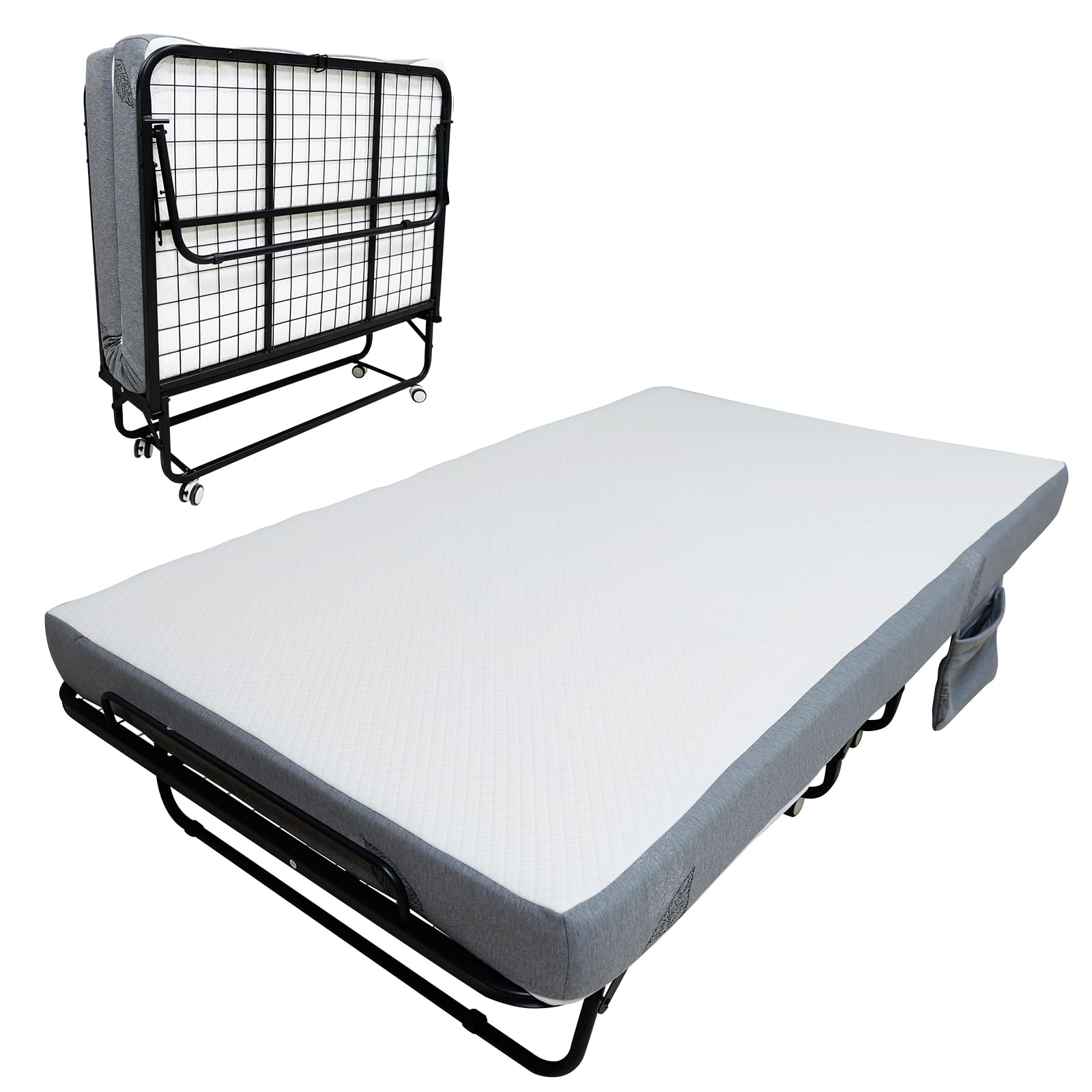 Aoile Folding Bed with Mattress Rollaway Bed with 6 in Memory Foam Mattress for Adults
