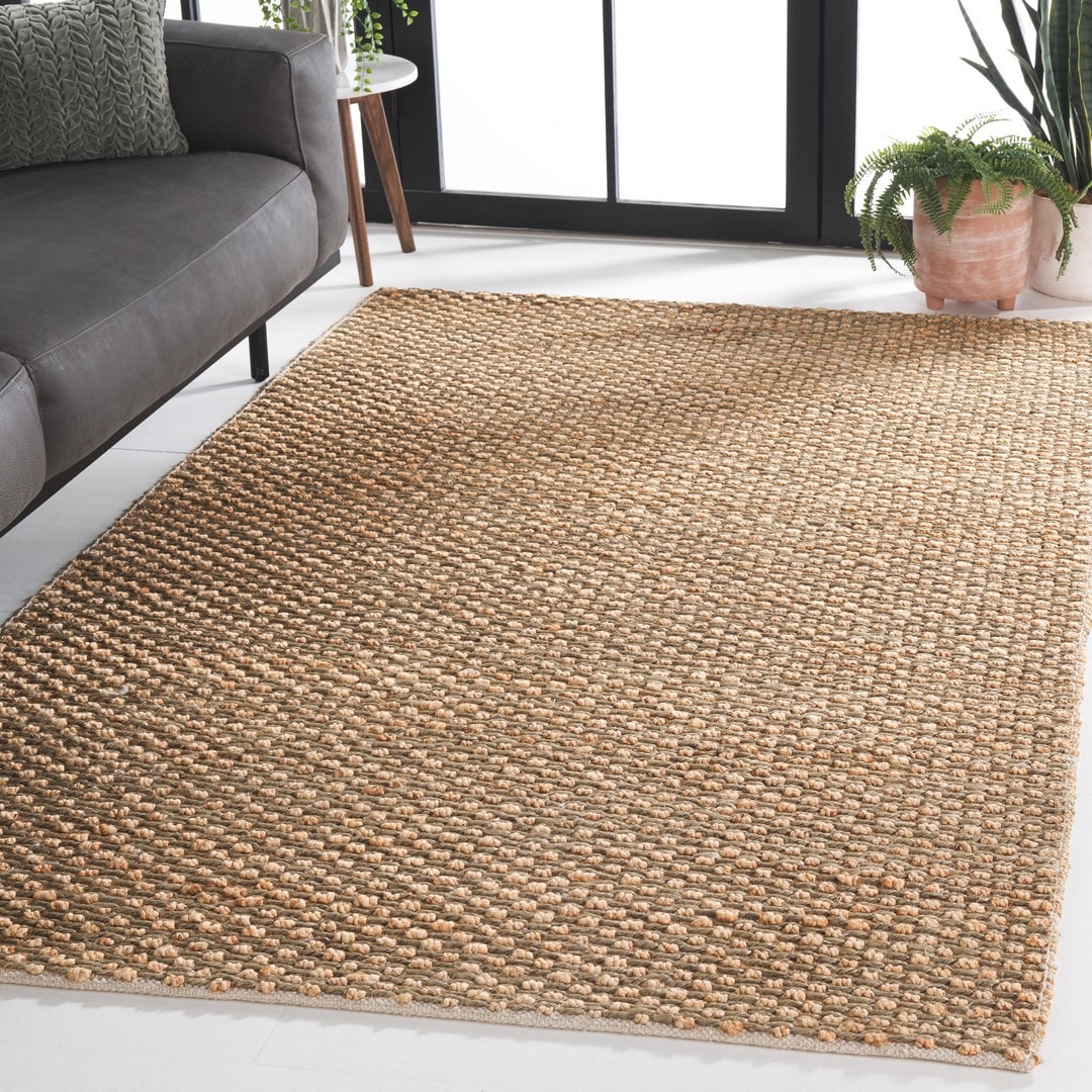  Natural Fiber Natural/Green Bohemian 5ft x 8ft Medium Rectangle Rug