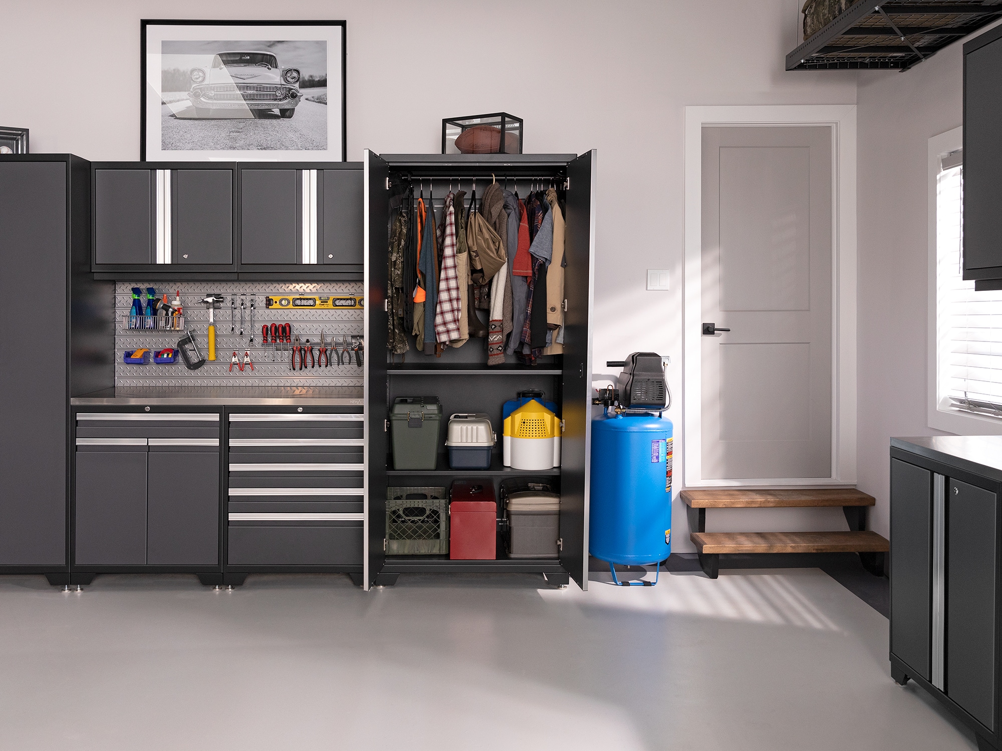 NewAge Products 6-Cabinets Steel Garage Storage System in Charcoal Gray ...