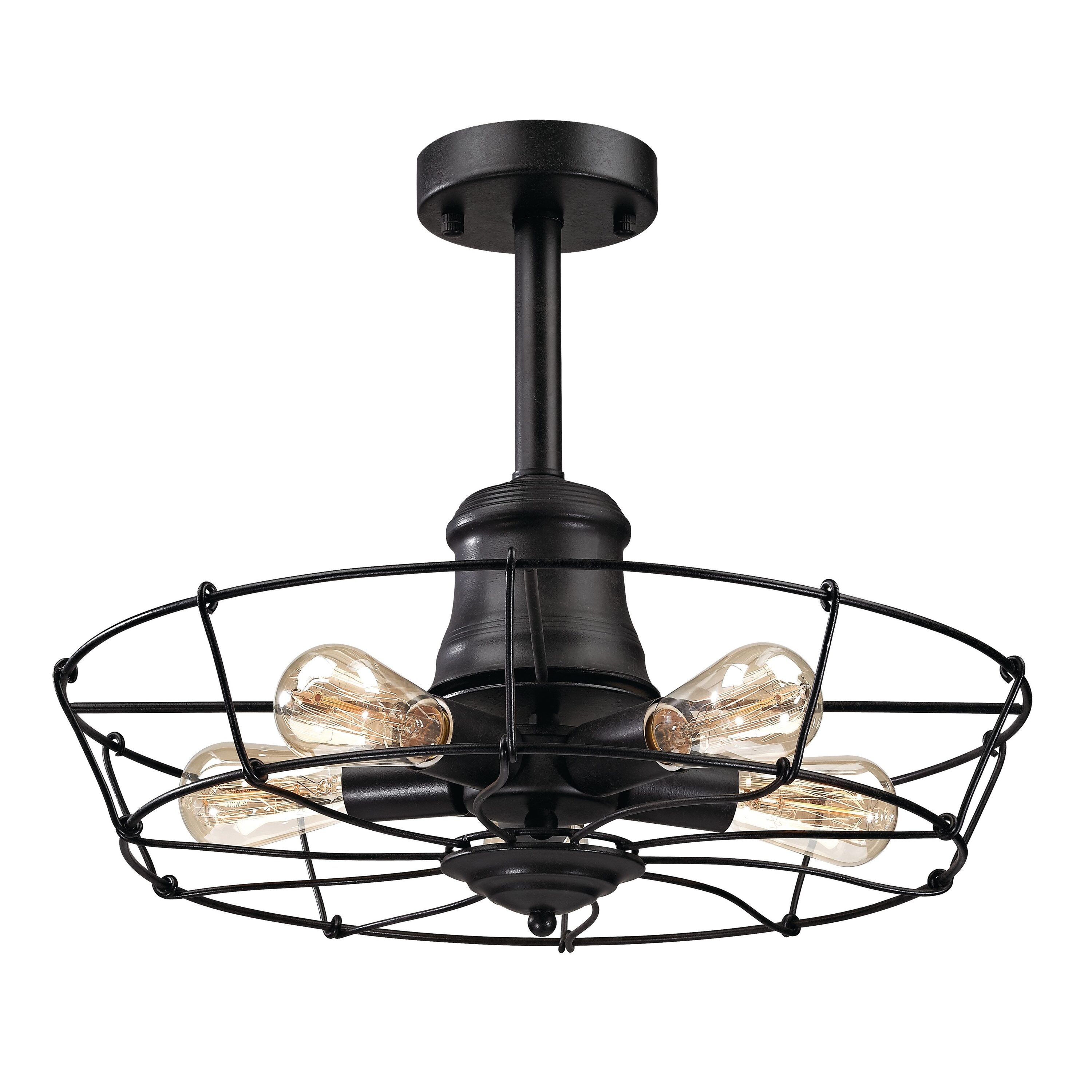 Westmore by ELK Lighting LW-2023260600737 Collection 5 -Light 20-in Multiple finishes Black Semi Flush Mount Light