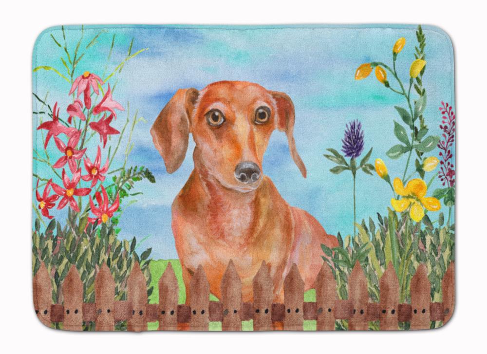 Caroline's Treasures CK1269RUG Springtime Dog 27-in x 19-in Multiple Colors/Finishes Microfiber Memory Foam Bath Mat