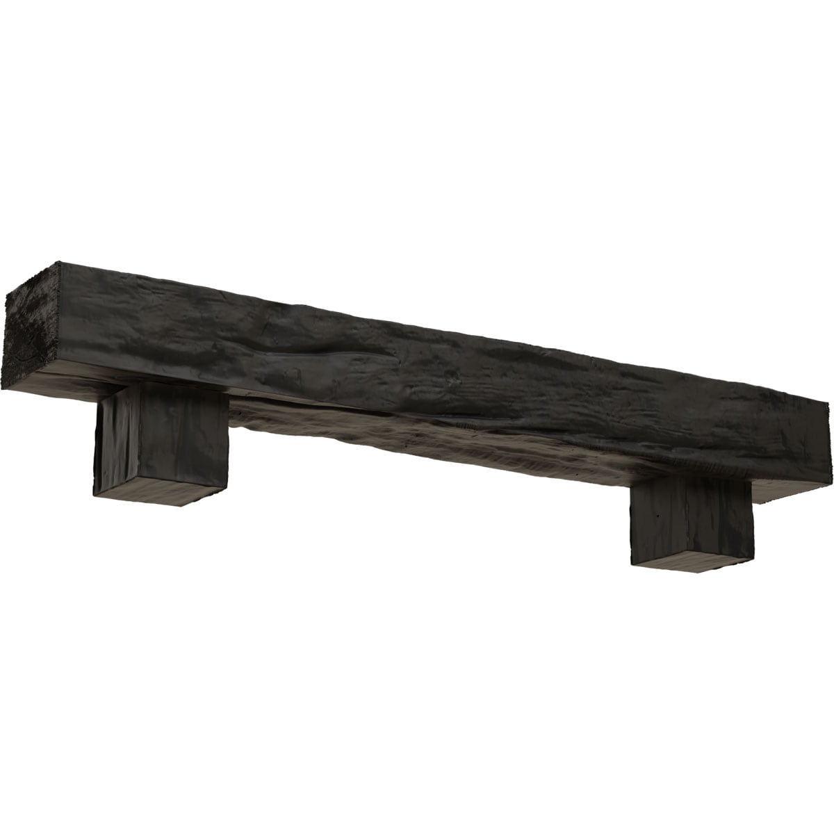 Ekena Millwork MANURW08X10X48AOBC 48-in W x 8-in H x 10-in D Cedar (Burnished) Hollow Urethane Rustic Fireplace Mantel