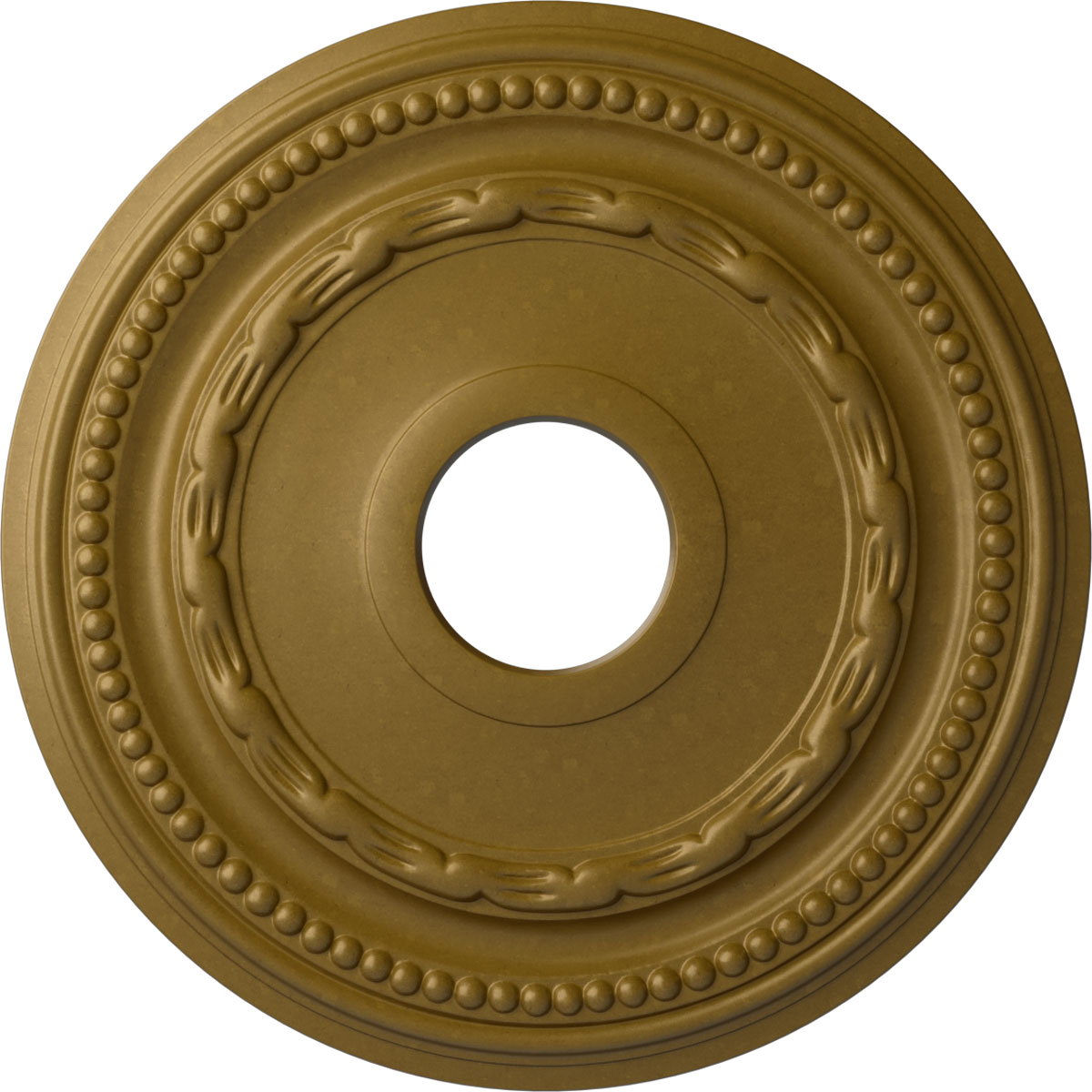 Ekena Millwork CM15FEGLS Federal 15.375-in W x 15.375-in L Painted Gold Polyurethane Whole Ceiling Medallion