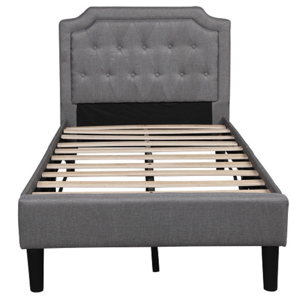 CASAINC LY-WF907AAE Gray Twin Upholstered Platform Bed