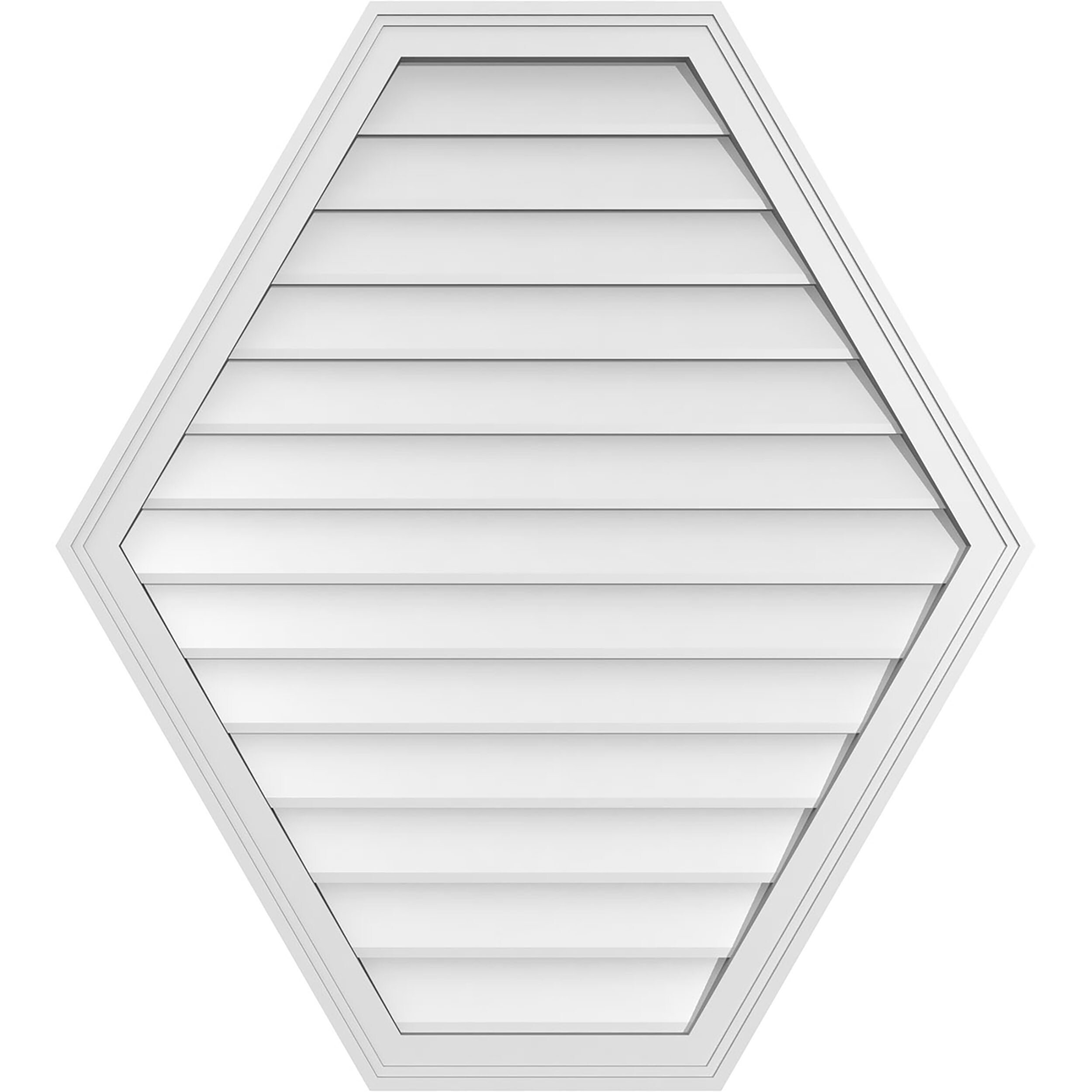 Ekena Millwork GVPHP36X4002SN 36-Inches x 40-Inches Off-white Peaked PVC Gable Louver Vent